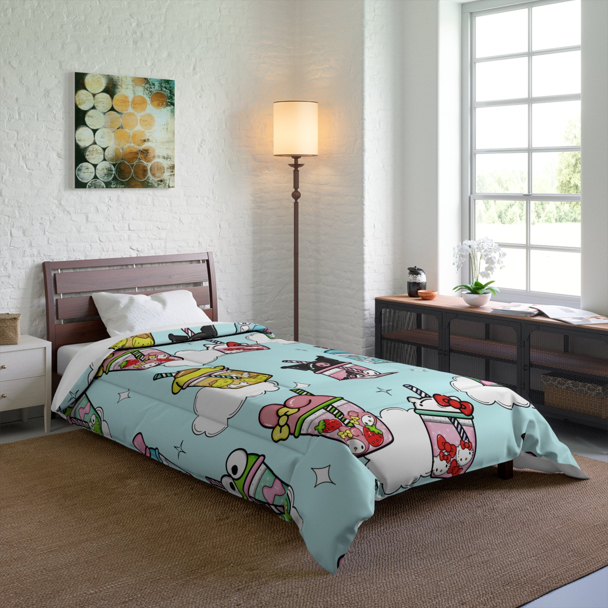 Kawaii Bubble Tea Comforter