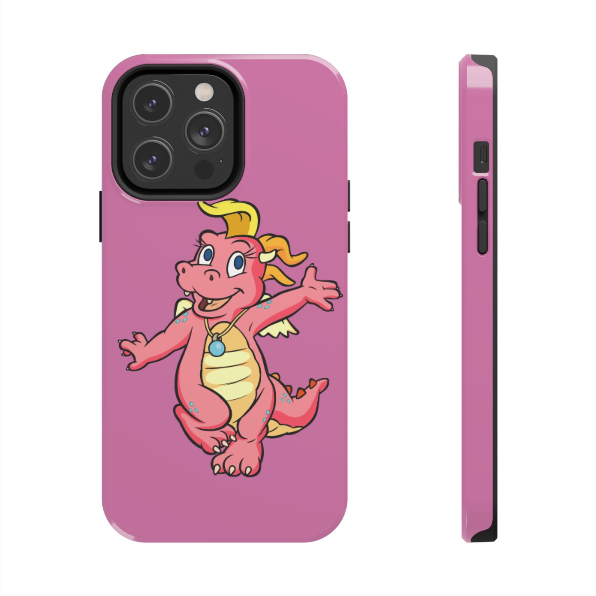 Pink Dragon Tough Phone Case — Cute Cartoon Dragon Protective Phone Case