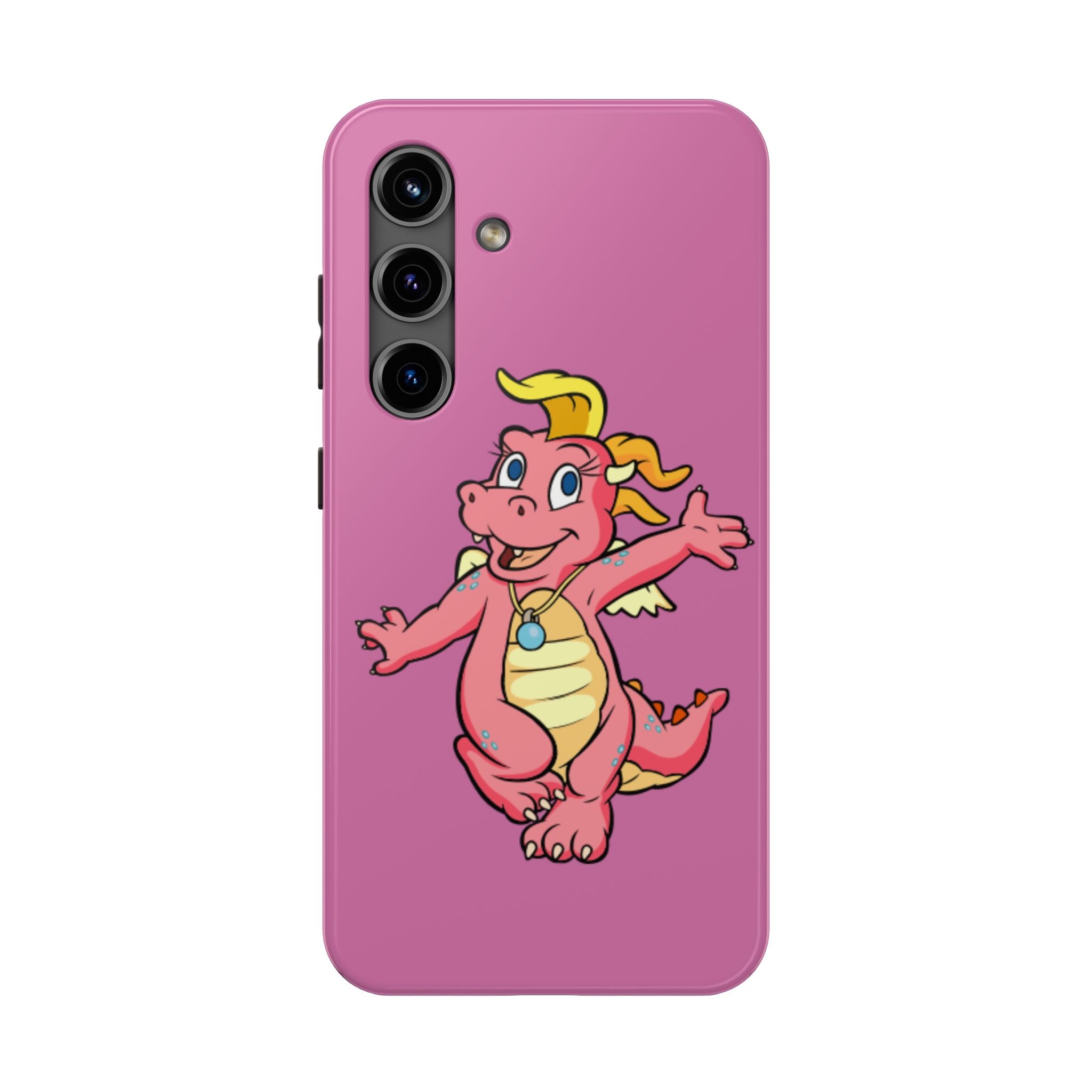 Pink Dragon Tough Phone Case — Cute Cartoon Dragon Protective Phone Case