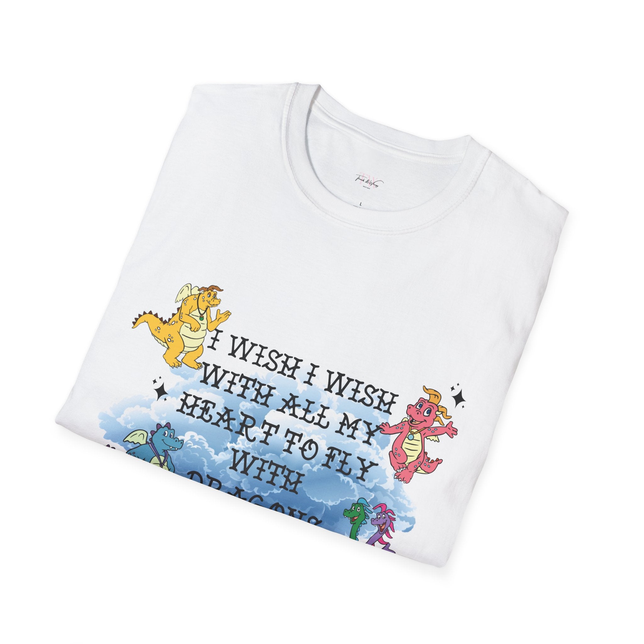 Wish I Wish Dragon T-Shirt — Cute Colorful Dancing Dragons Graphic Tee