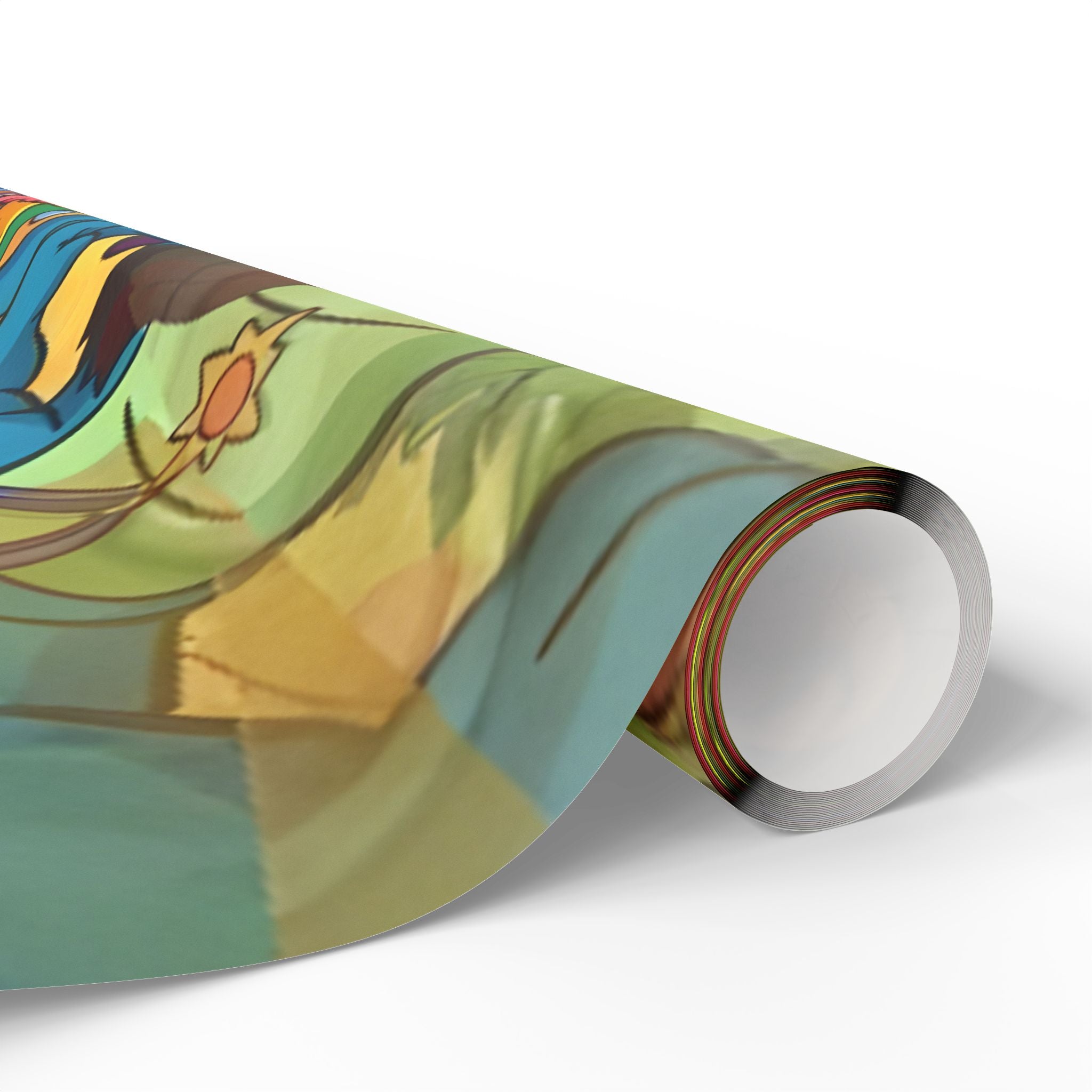 Retro Dragon Tales Gift Wrap — Colorful Vintage Beach Wrapping Paper