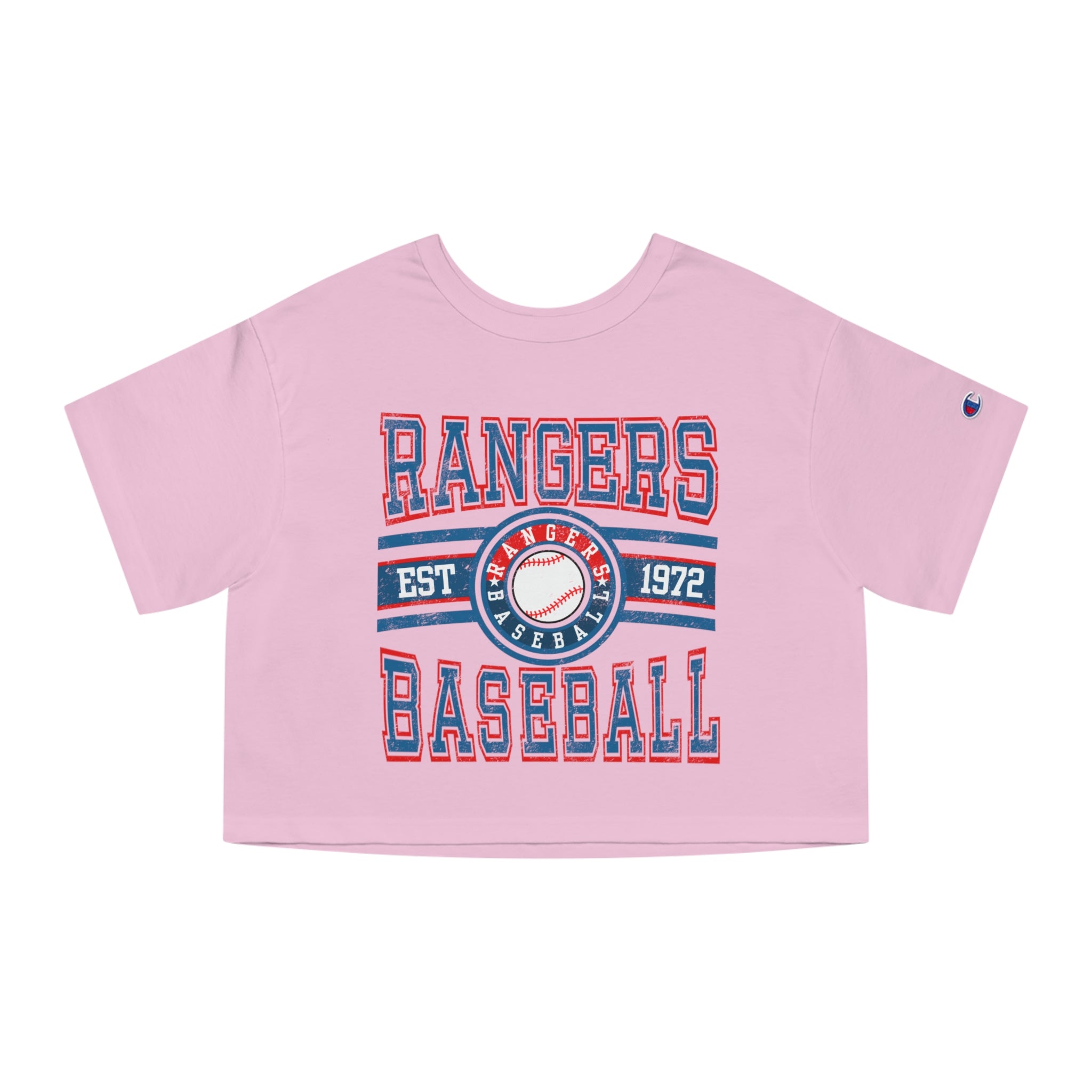 Rangers Baseball Cropped Tee — Vintage Est. 1972 Women’s Baseball Shirt