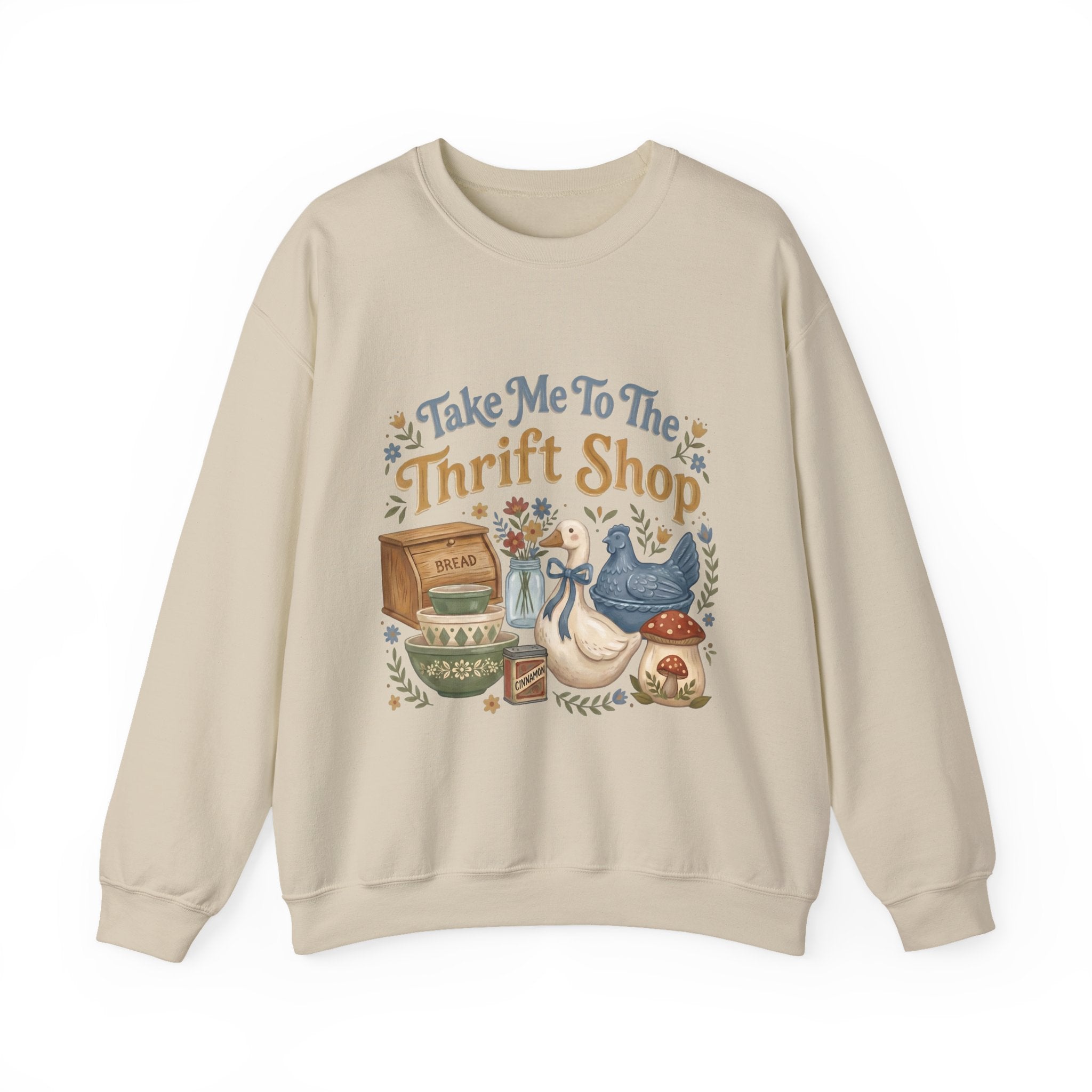 Sweatshirt — "Take Me To The Thrift Shop" Vintage Duck Thrifting Crewneck