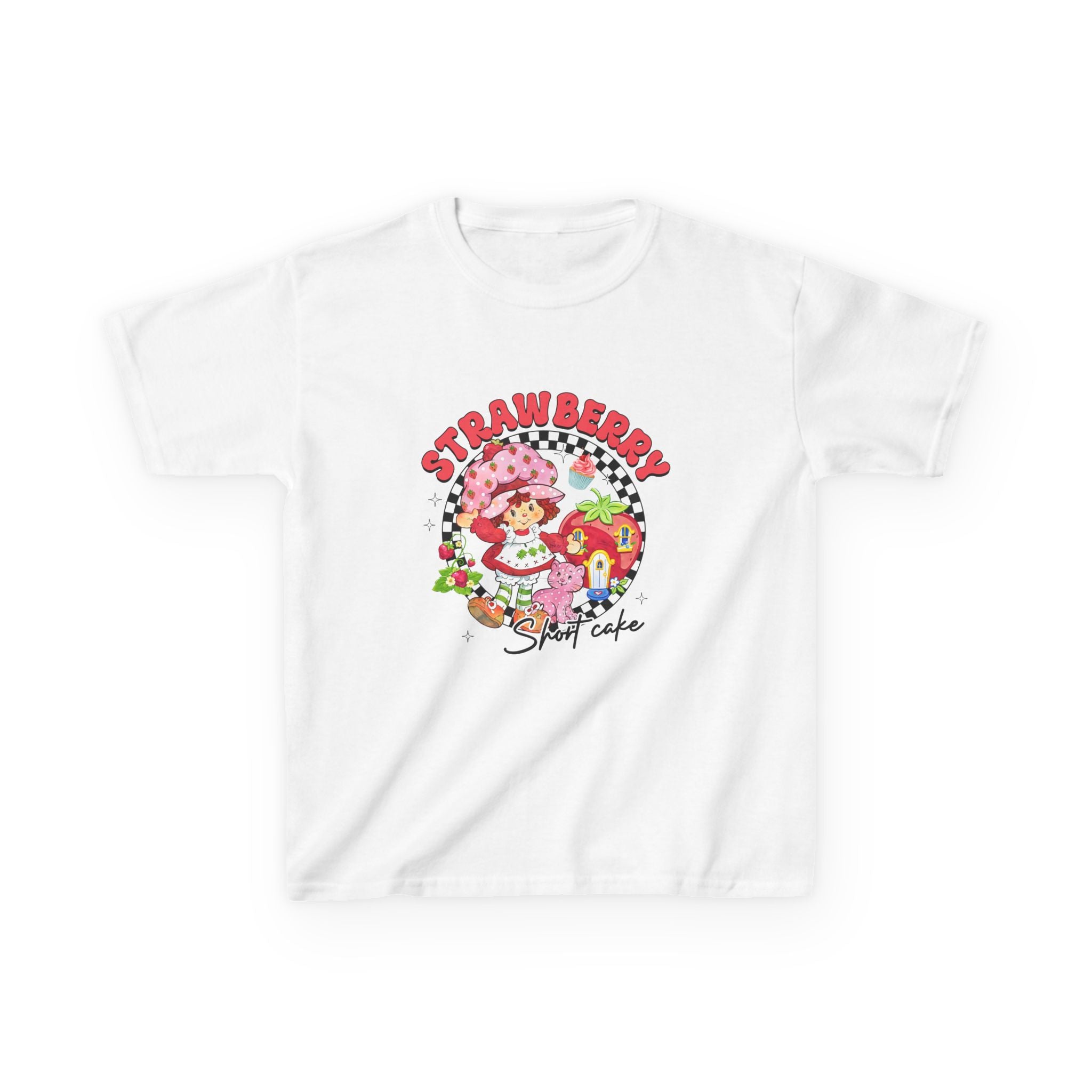 Kids Tee — Cute Strawberry Shortcake Vintage Cartoon Graphic