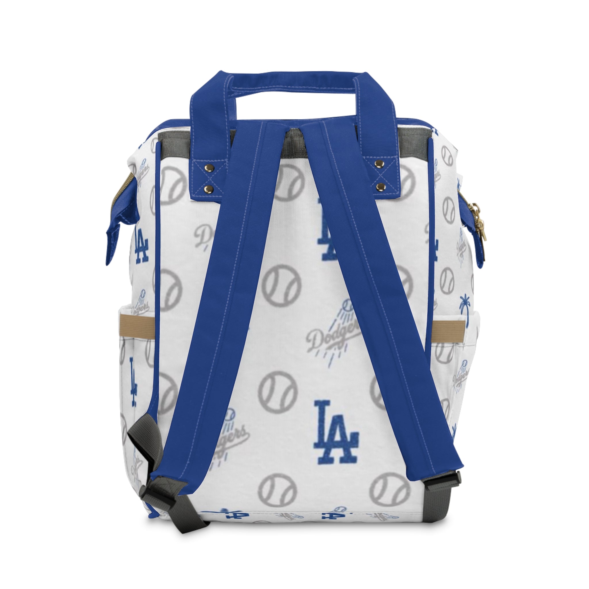 LA Dodgers Diaper Backpack — Multifunctional Baby Bag with Baseball & Palm Print