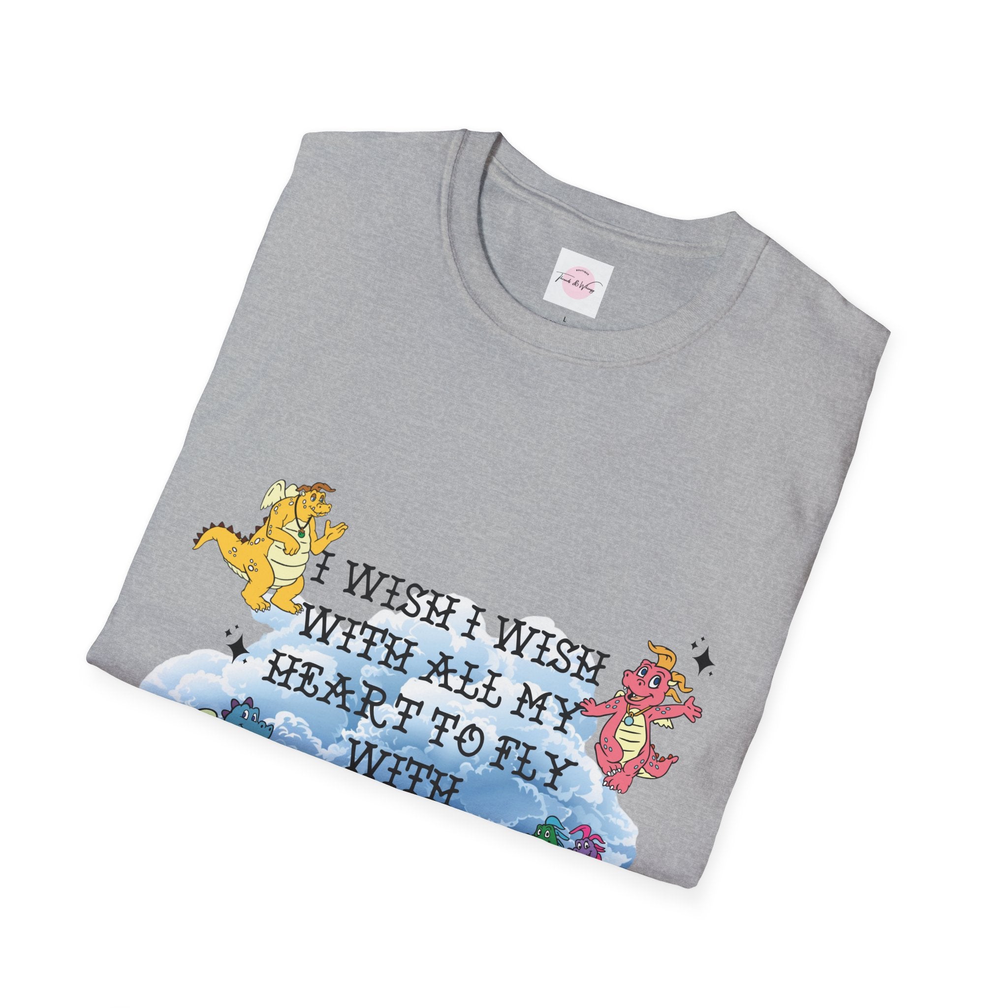 Dragon Friends T-Shirt — "I Wish I Wish With All My Heart To Fly With Dragons" Cute Fantasy Tee