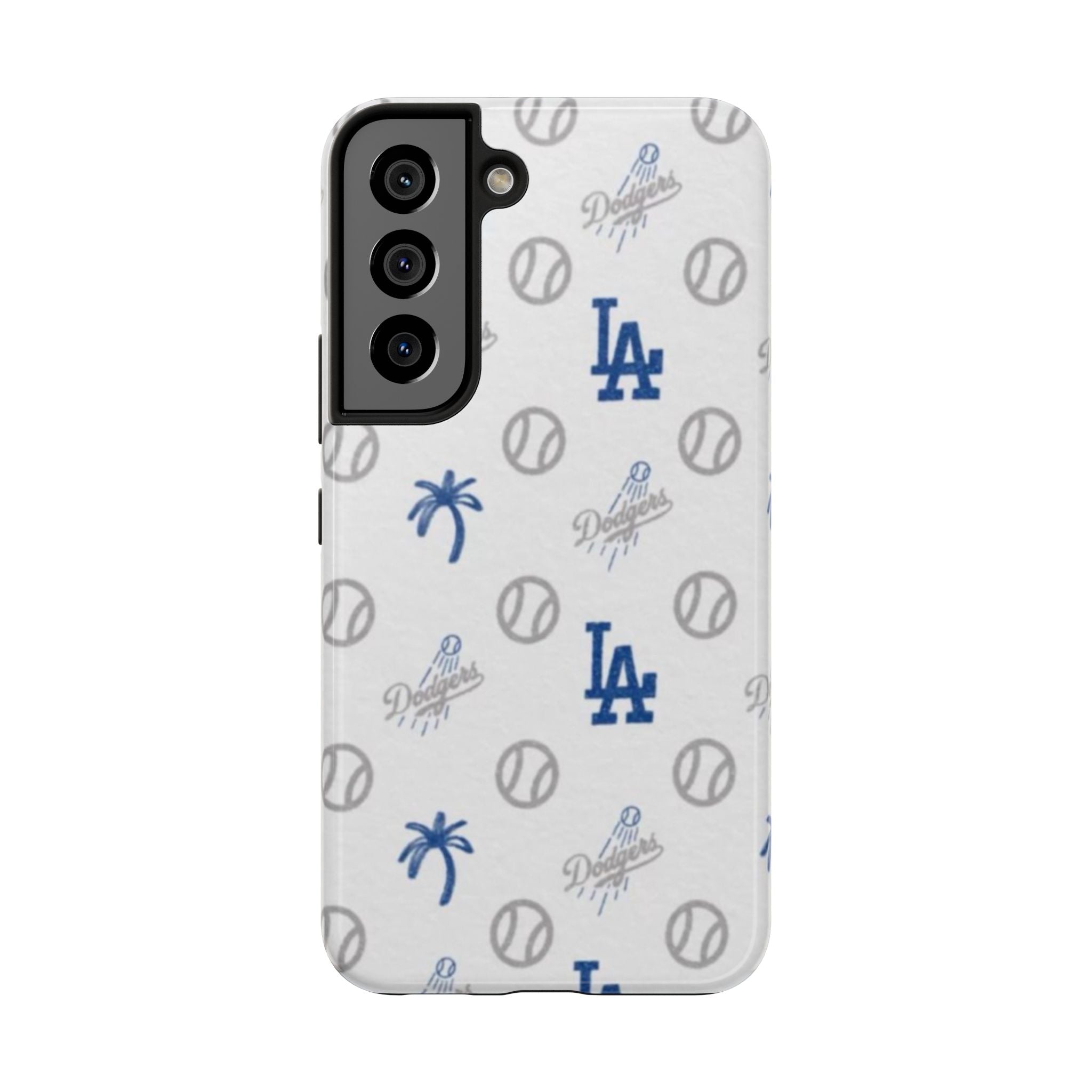 LA Dodgers Pattern Tough Phone Case — Baseball Palm Tree Logo Design