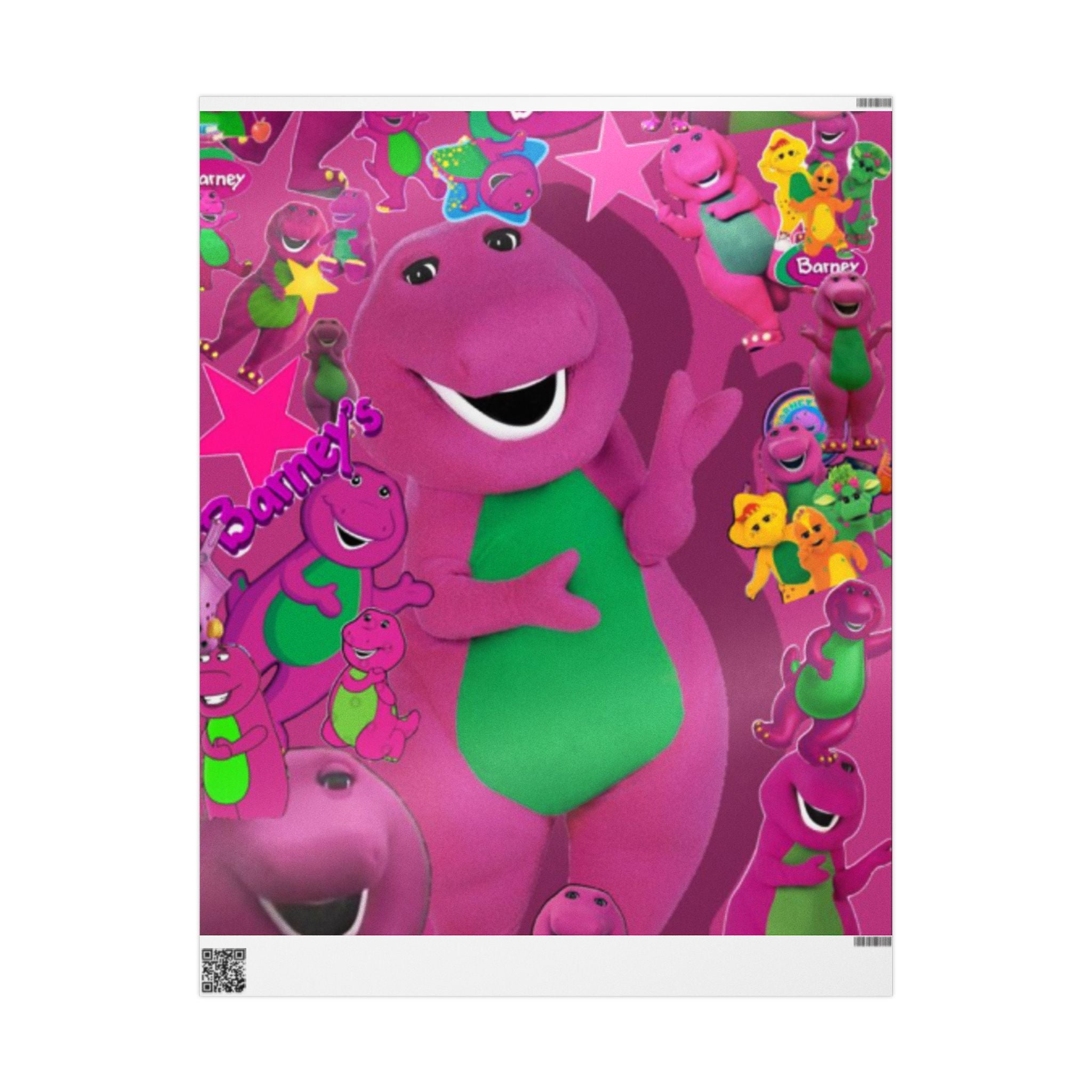 Barney Dinosaur Wrapping Paper Roll