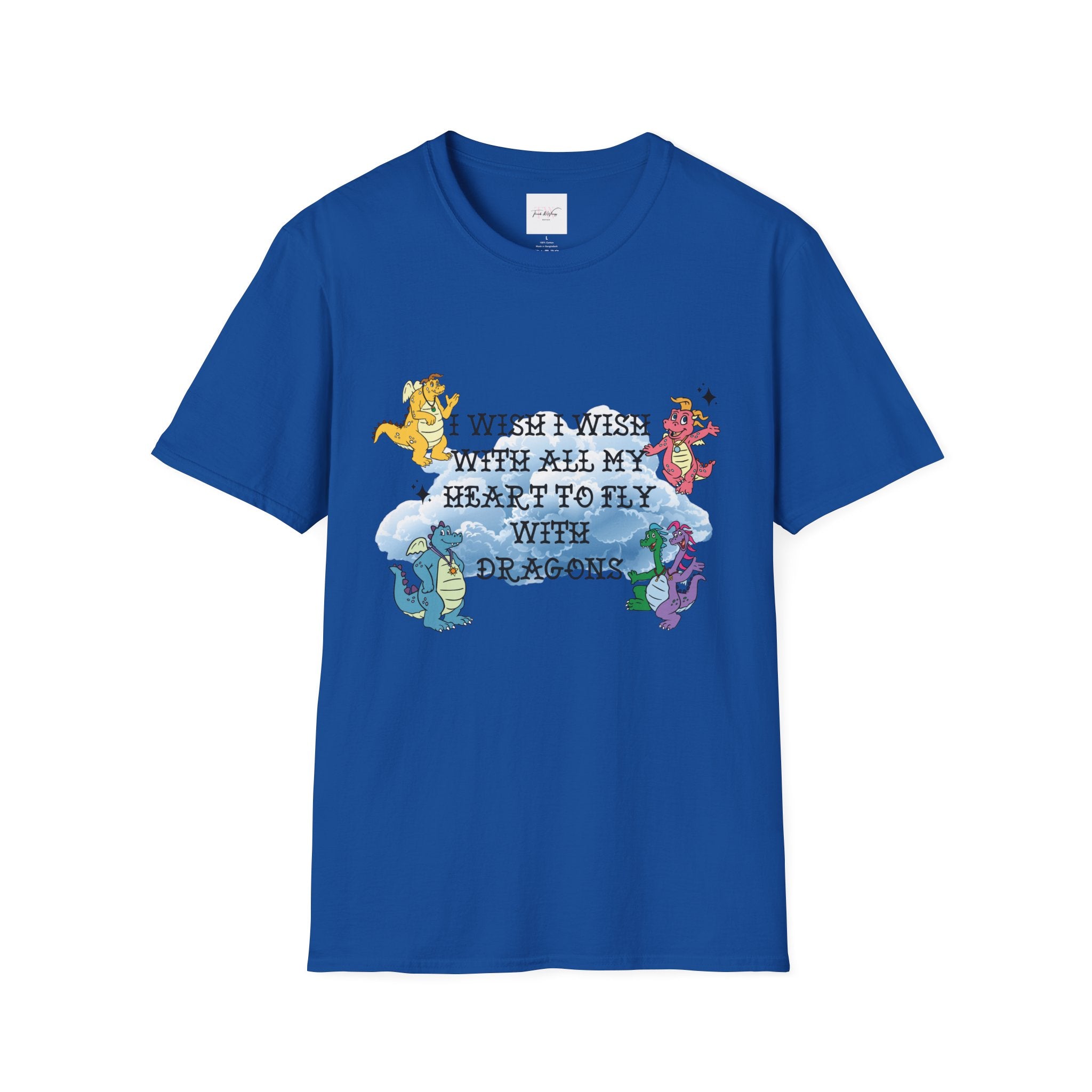 Wish I Wish Dragon T-Shirt — Cute Colorful Dancing Dragons Graphic Tee