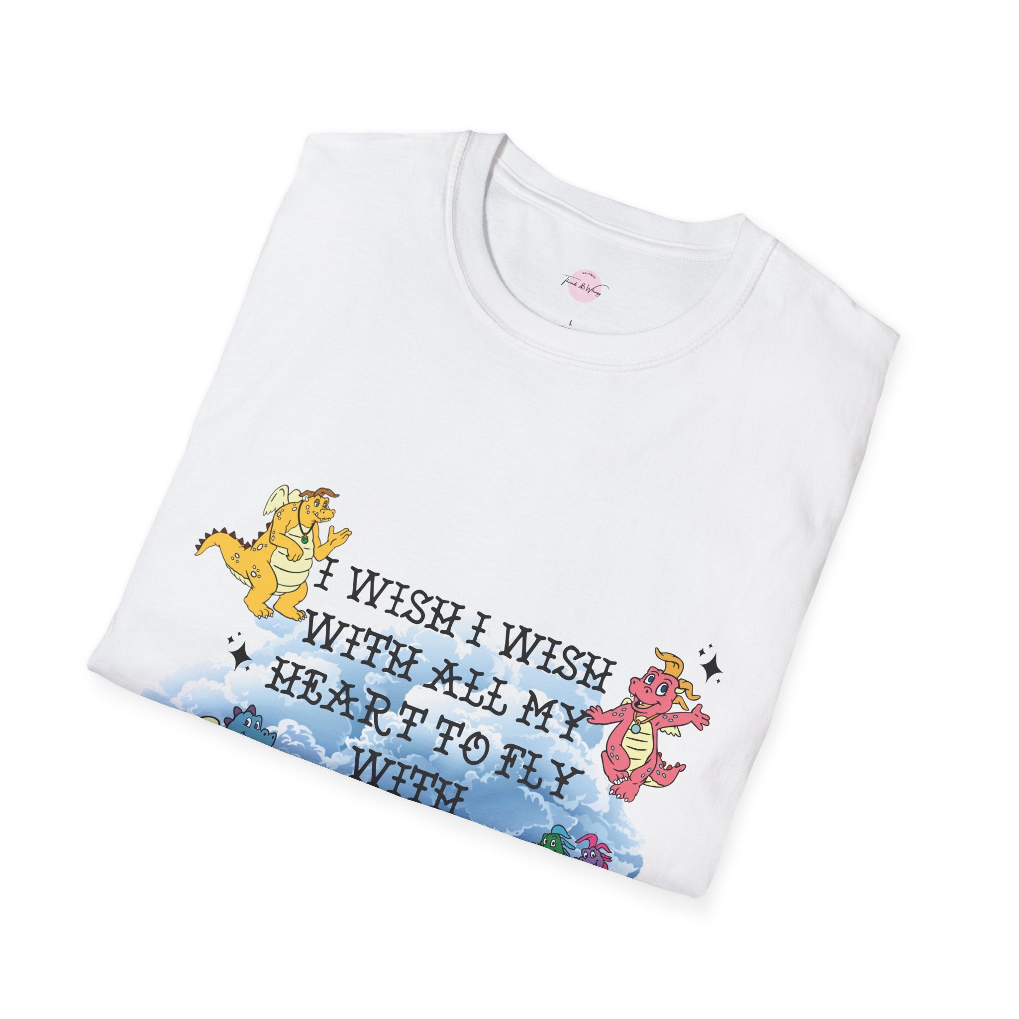 Dragon Friends T-Shirt — "I Wish I Wish With All My Heart To Fly With Dragons" Cute Fantasy Tee