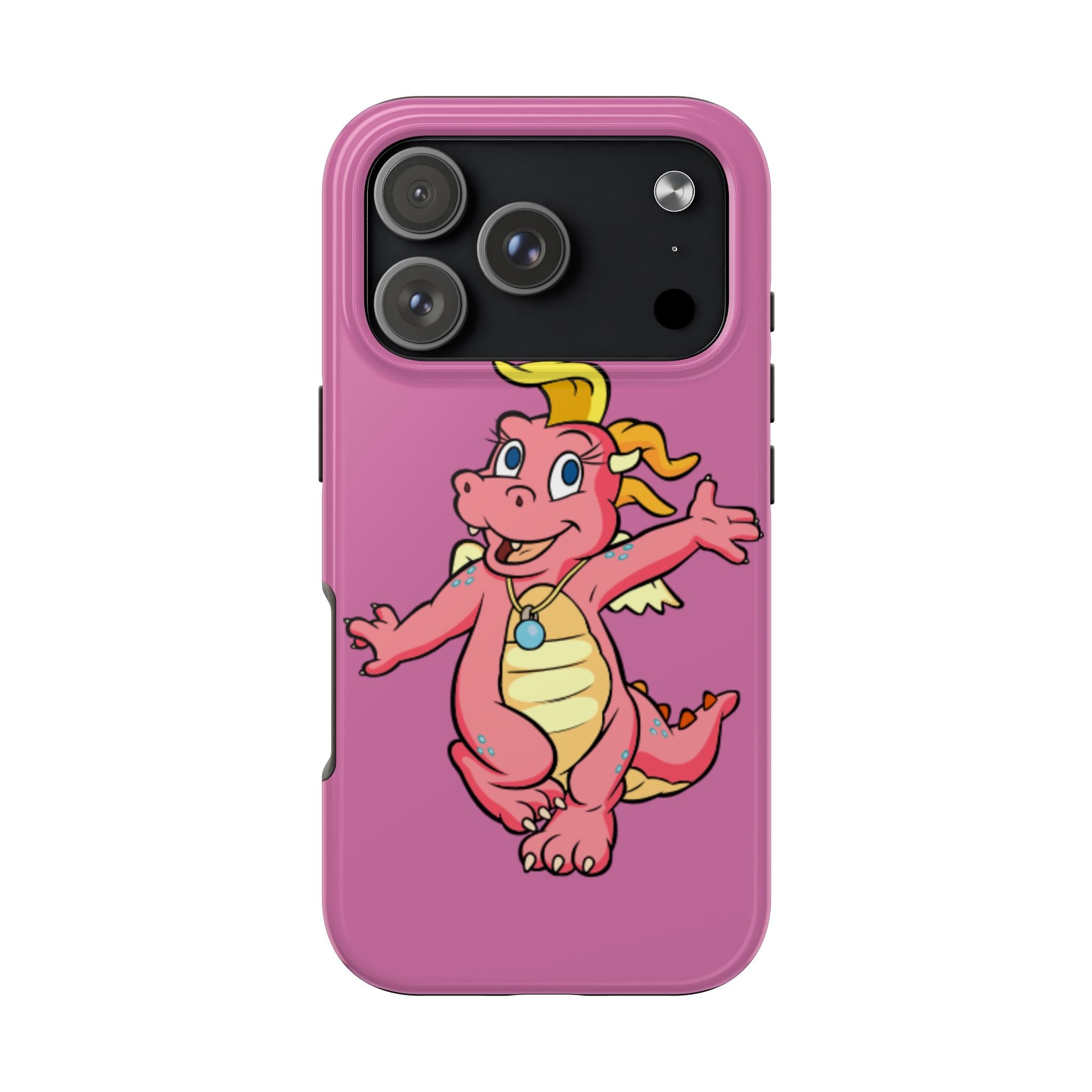 Pink Dragon Tough Phone Case — Cute Cartoon Dragon Protective Phone Case