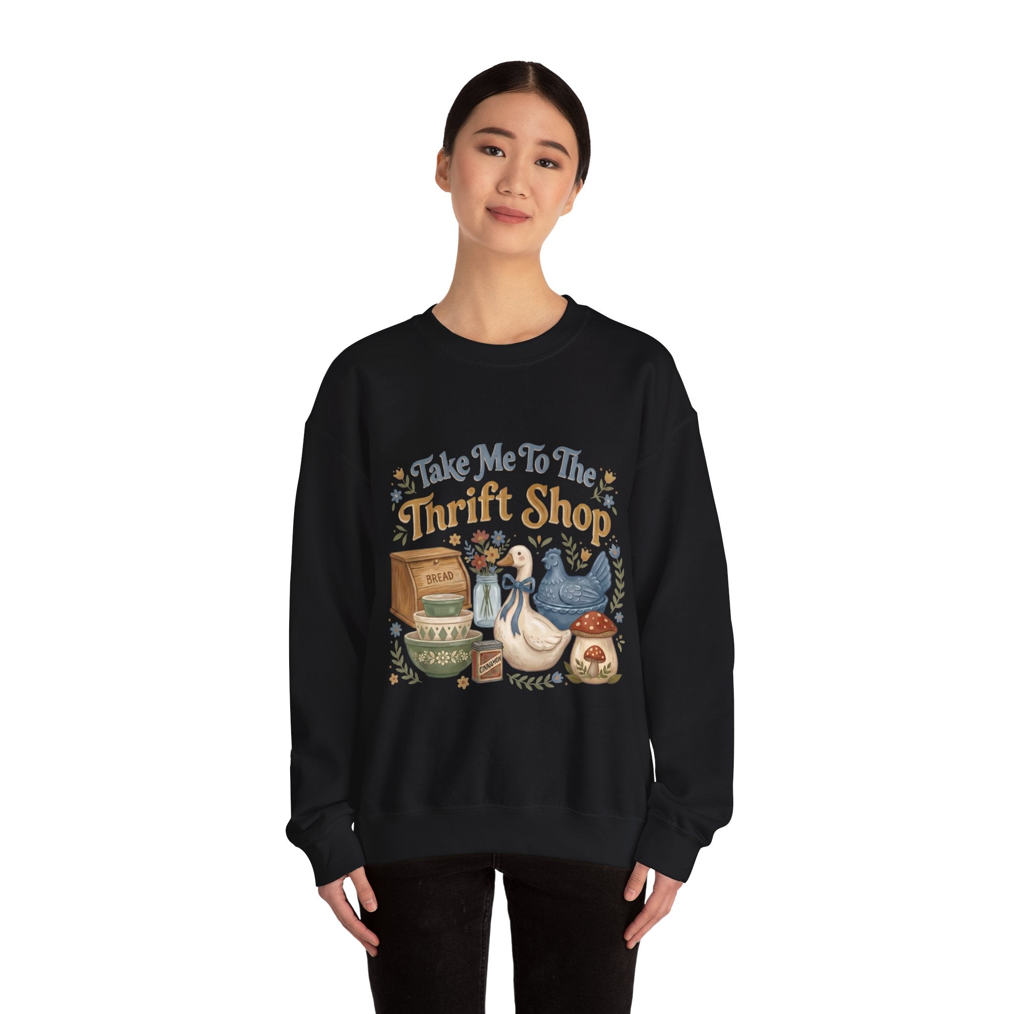 Sweatshirt — "Take Me To The Thrift Shop" Vintage Duck Thrifting Crewneck