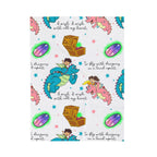 Children’s Dragon & Treasure Velveteen Plush Blanket – "I Wish a Wish with All My Heart"