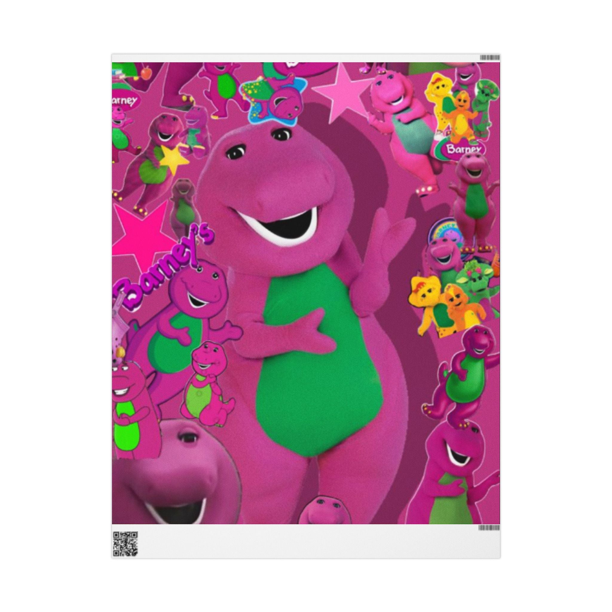 Barney Dinosaur Wrapping Paper Roll