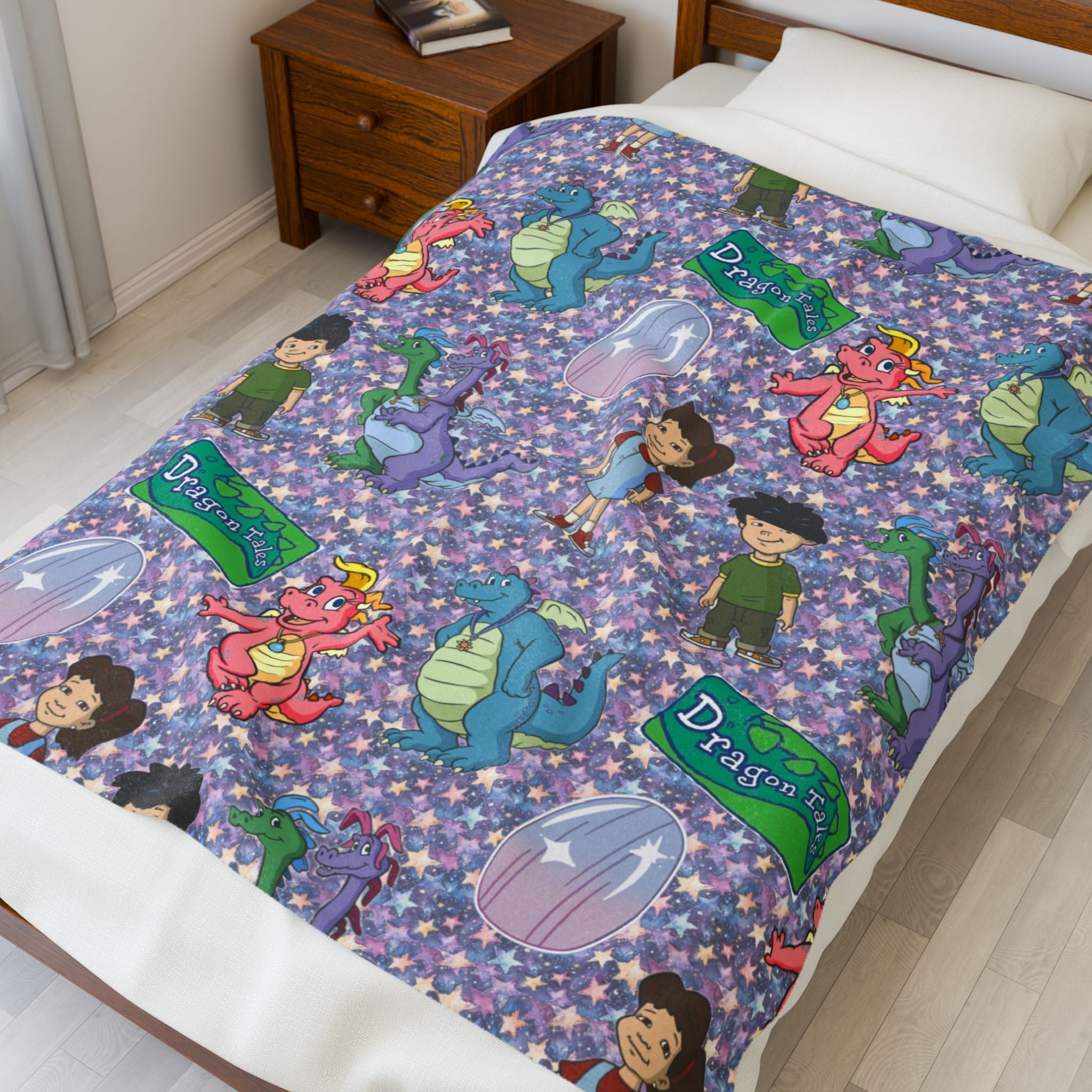 Dragon Friends Velveteen Plush Blanket – Cozy Kids Fantasy Throw