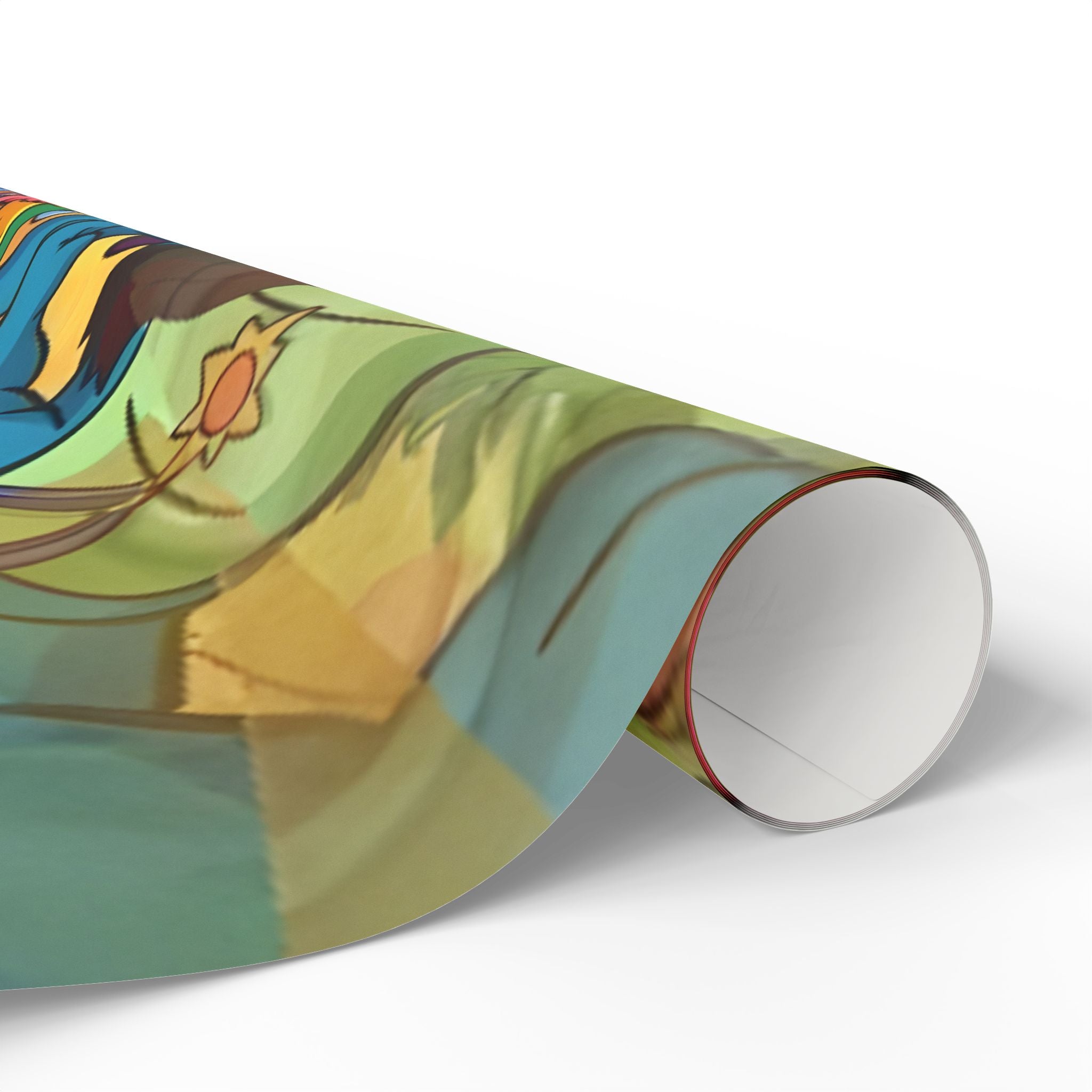 Retro Dragon Tales Gift Wrap — Colorful Vintage Beach Wrapping Paper