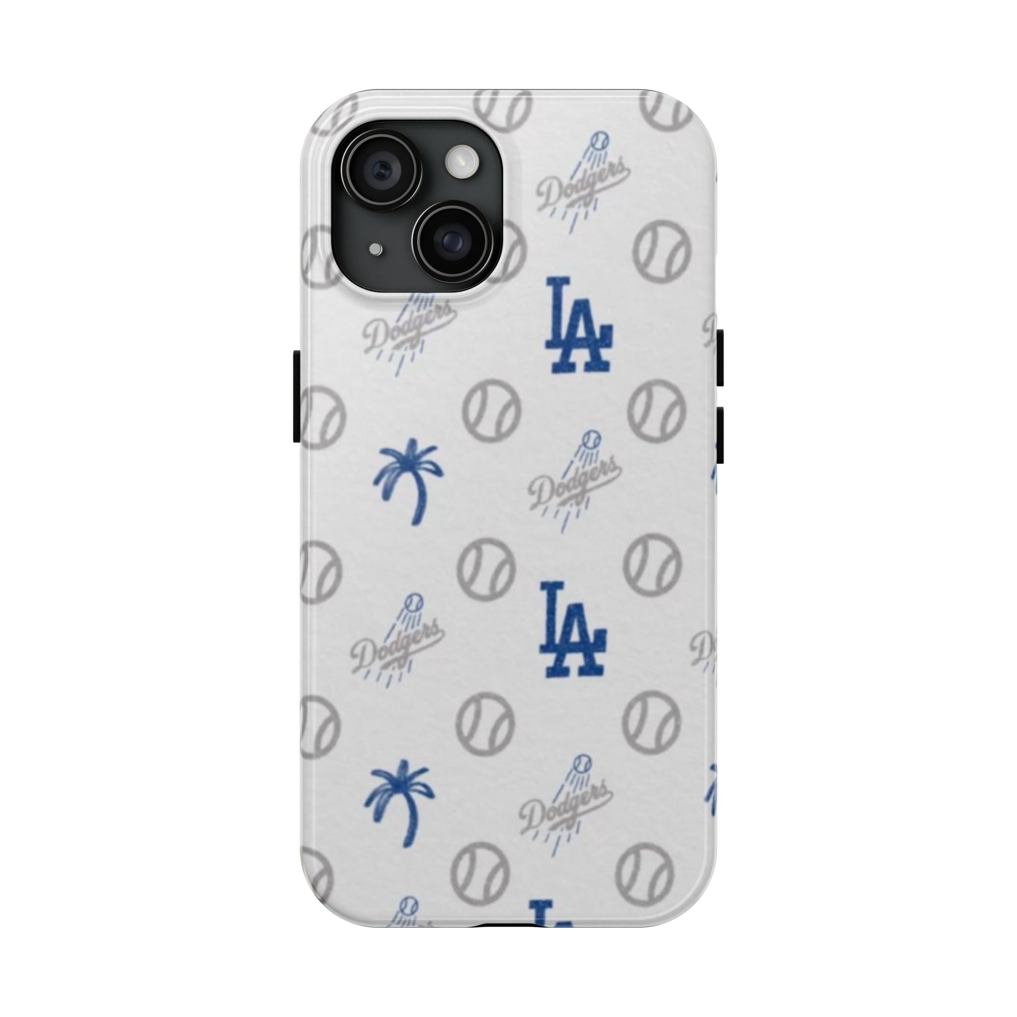 LA Dodgers Pattern Tough Phone Case — Baseball Palm Tree Logo Design