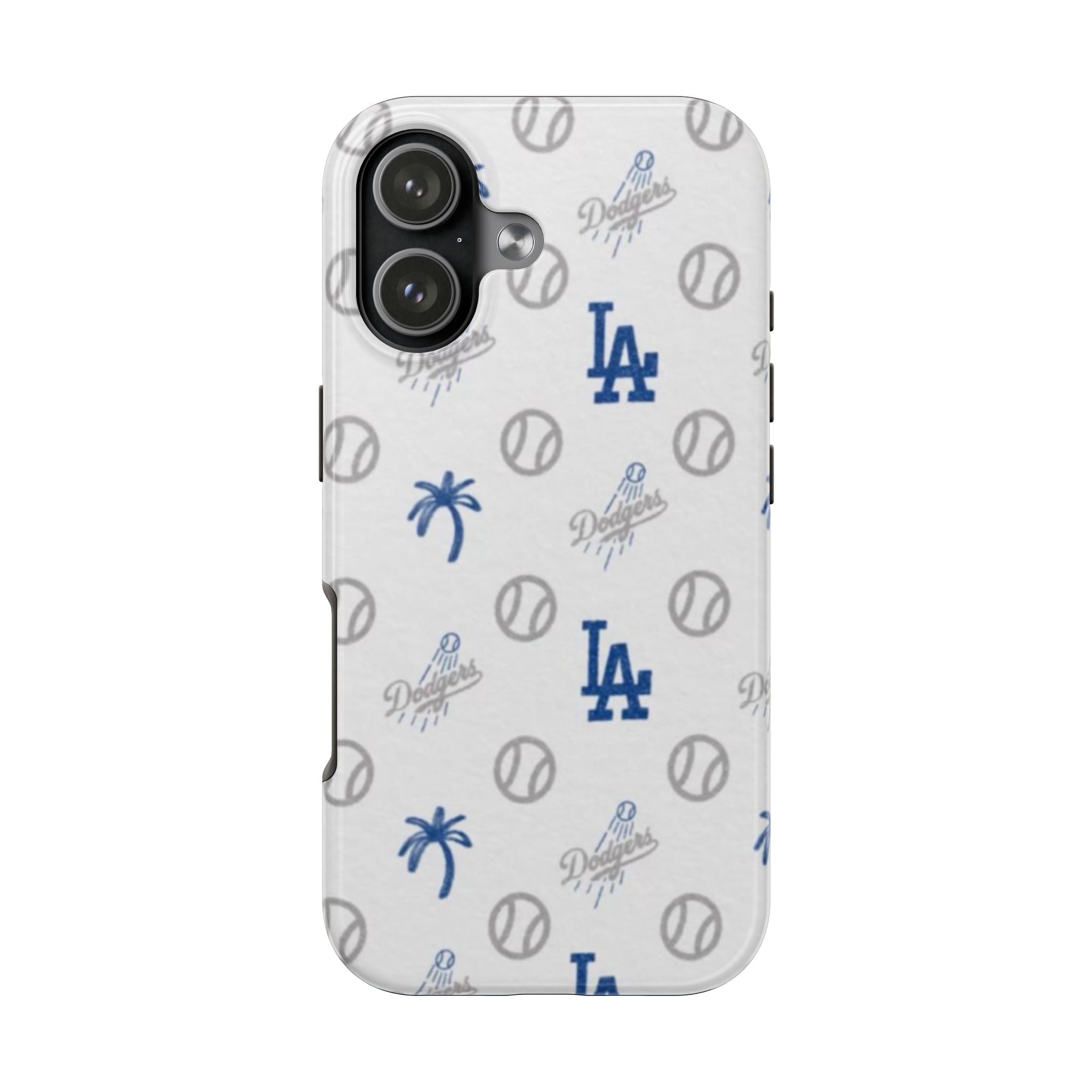 LA Dodgers Pattern Tough Phone Case — Baseball Palm Tree Logo Design