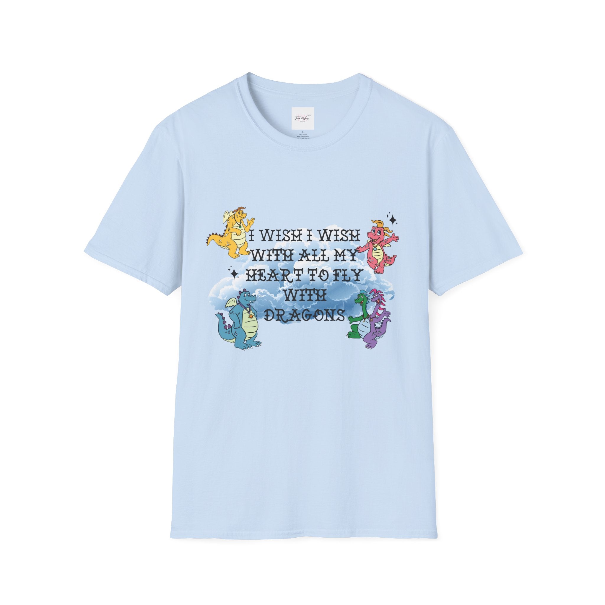 Wish I Wish Dragon T-Shirt — Cute Colorful Dancing Dragons Graphic Tee