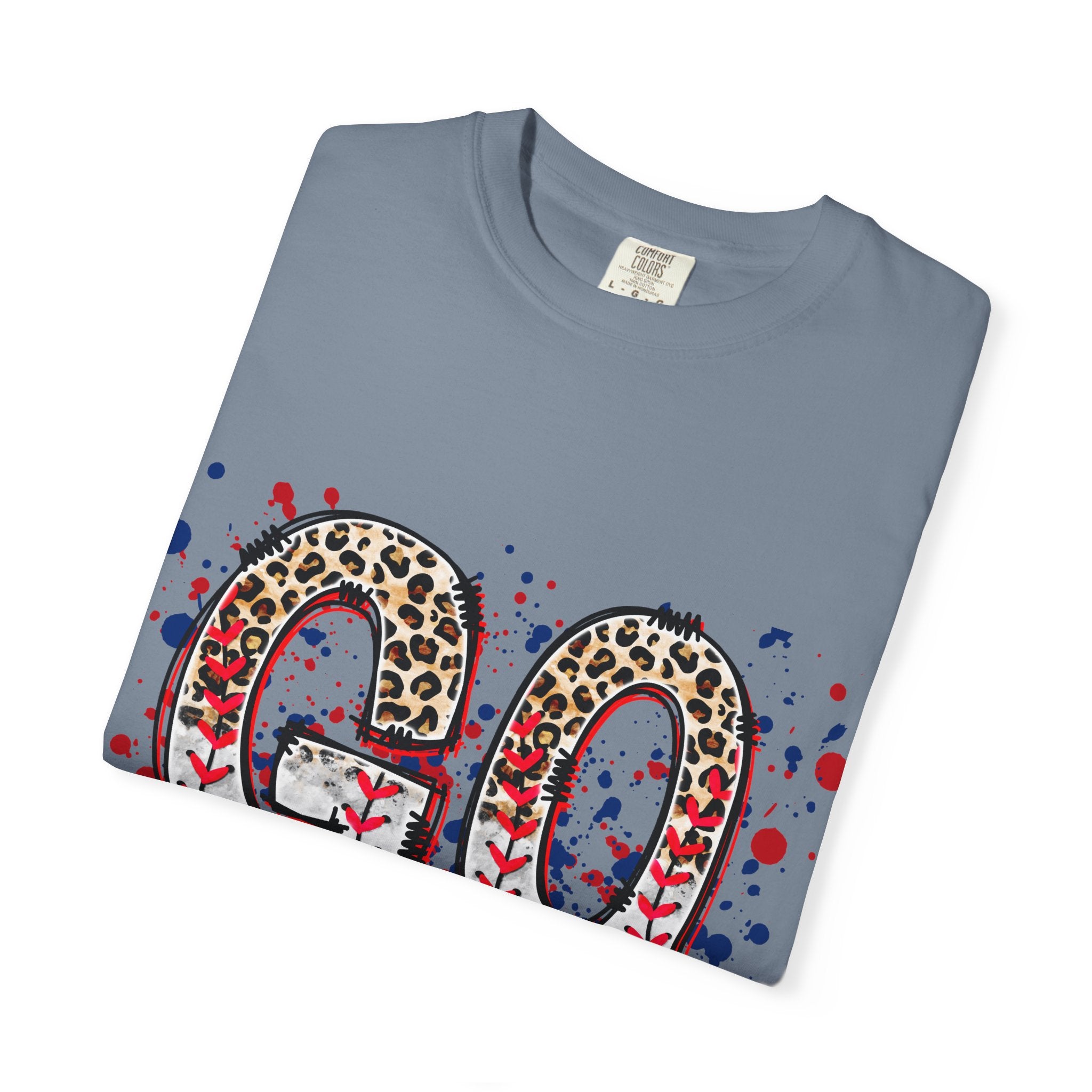 GO Rangers Leopard Baseball T-Shirt — Splatter Graphic Fan Tee
