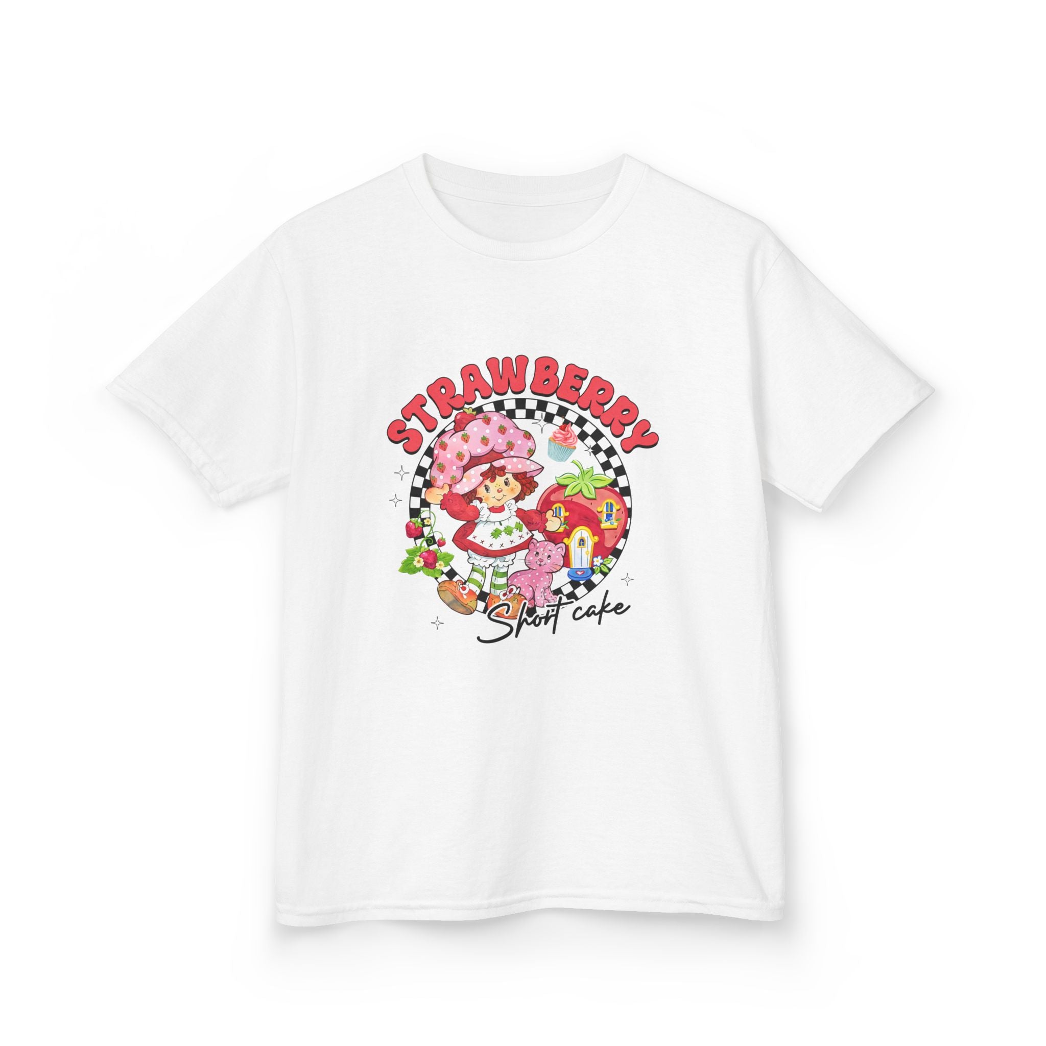 Kids Tee — Cute Strawberry Shortcake Vintage Cartoon Graphic