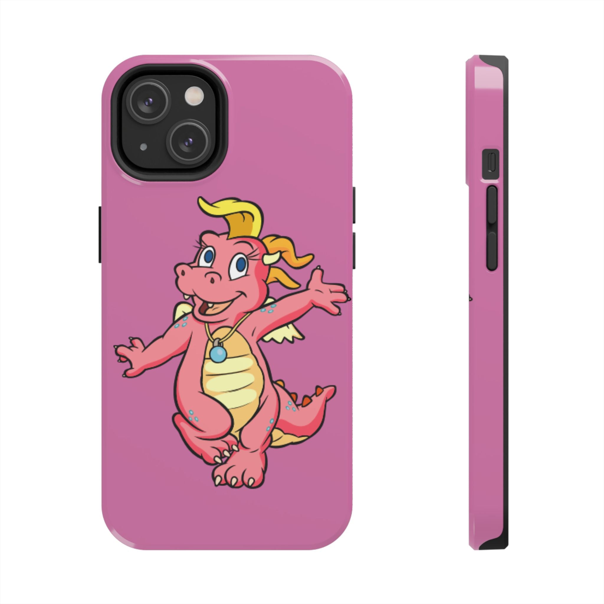 Pink Dragon Tough Phone Case — Cute Cartoon Dragon Protective Phone Case