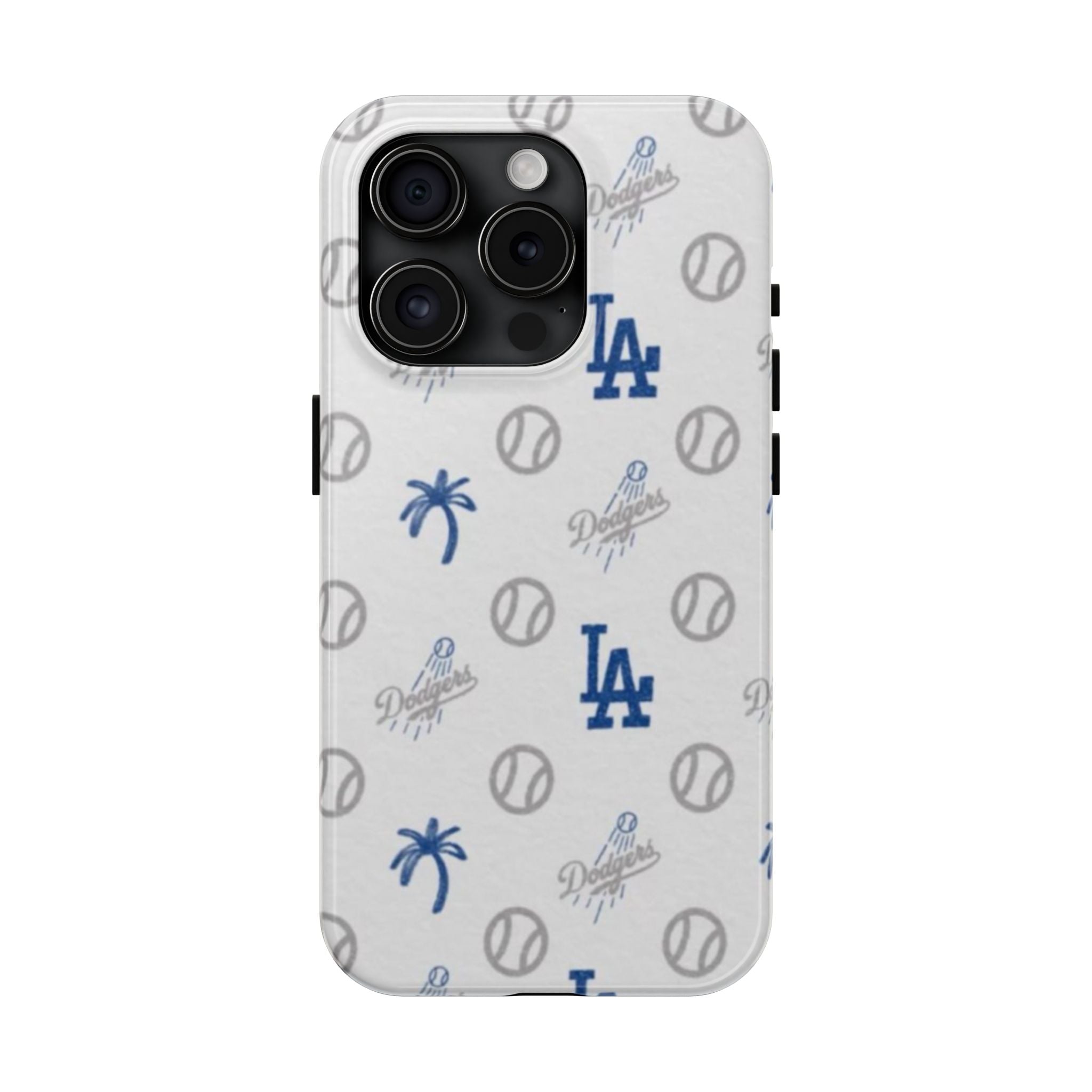 LA Dodgers Pattern Tough Phone Case — Baseball Palm Tree Logo Design