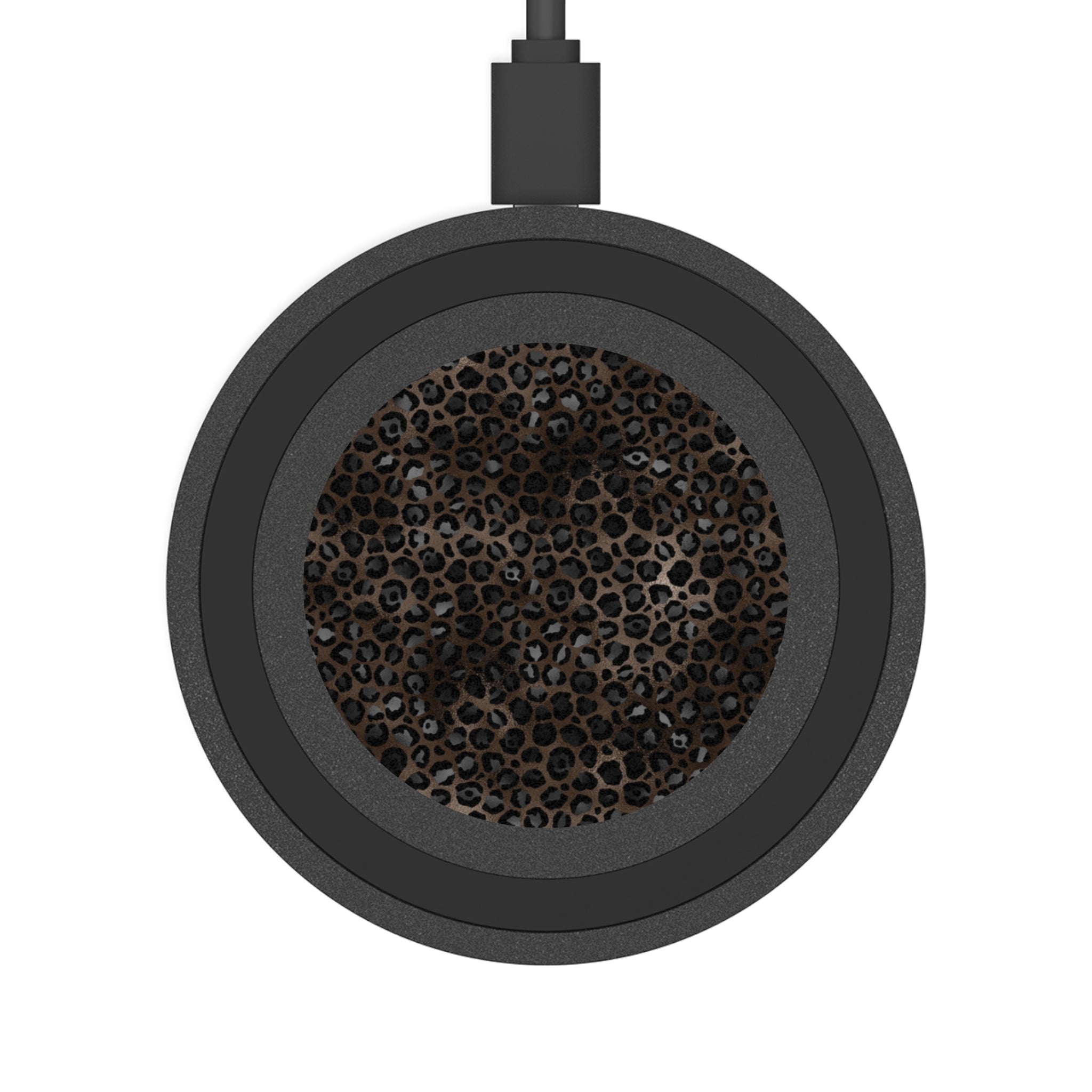 Leopard Print Quake Wireless Charging Pad — Stylish Fast Qi Charger