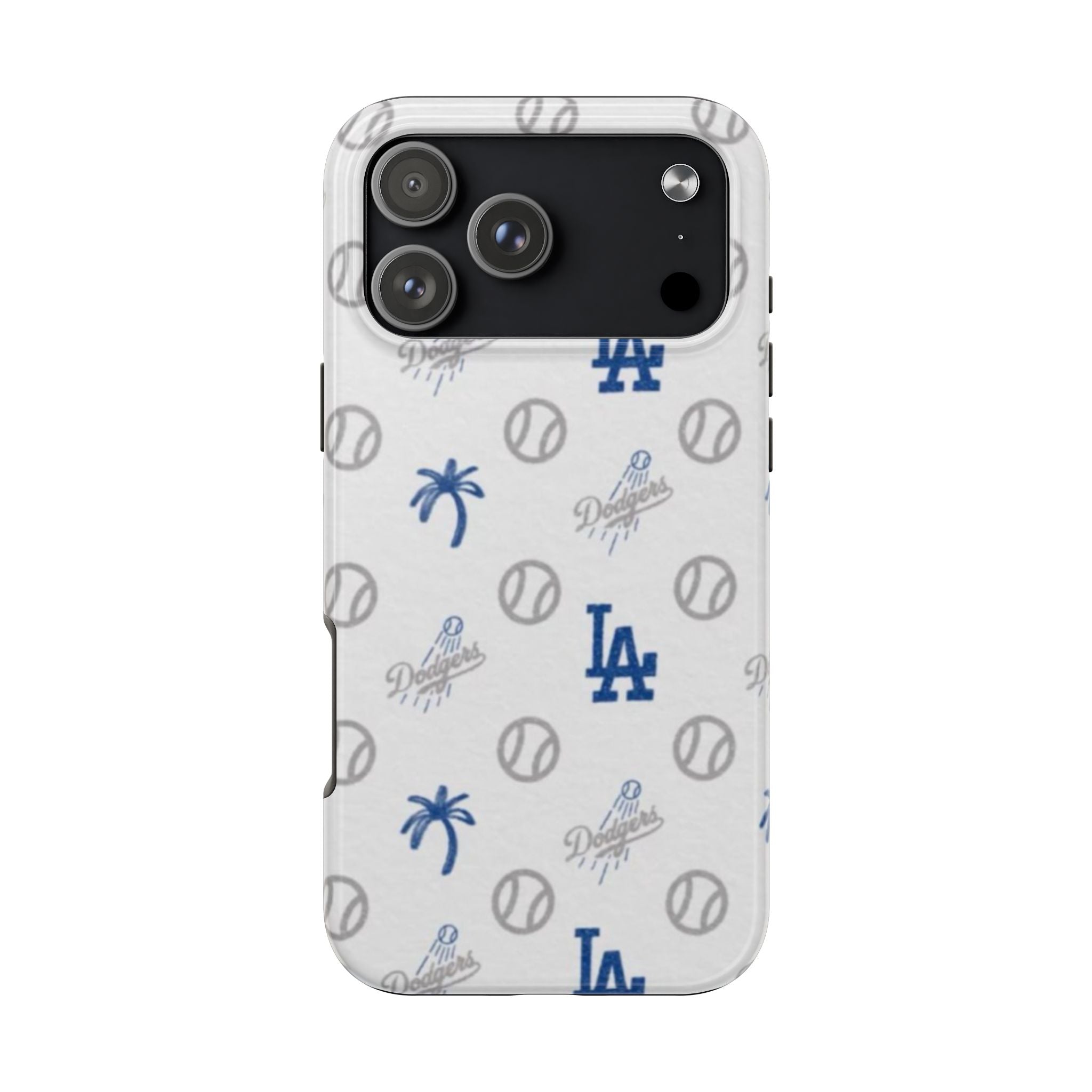 LA Dodgers Pattern Tough Phone Case — Baseball Palm Tree Logo Design