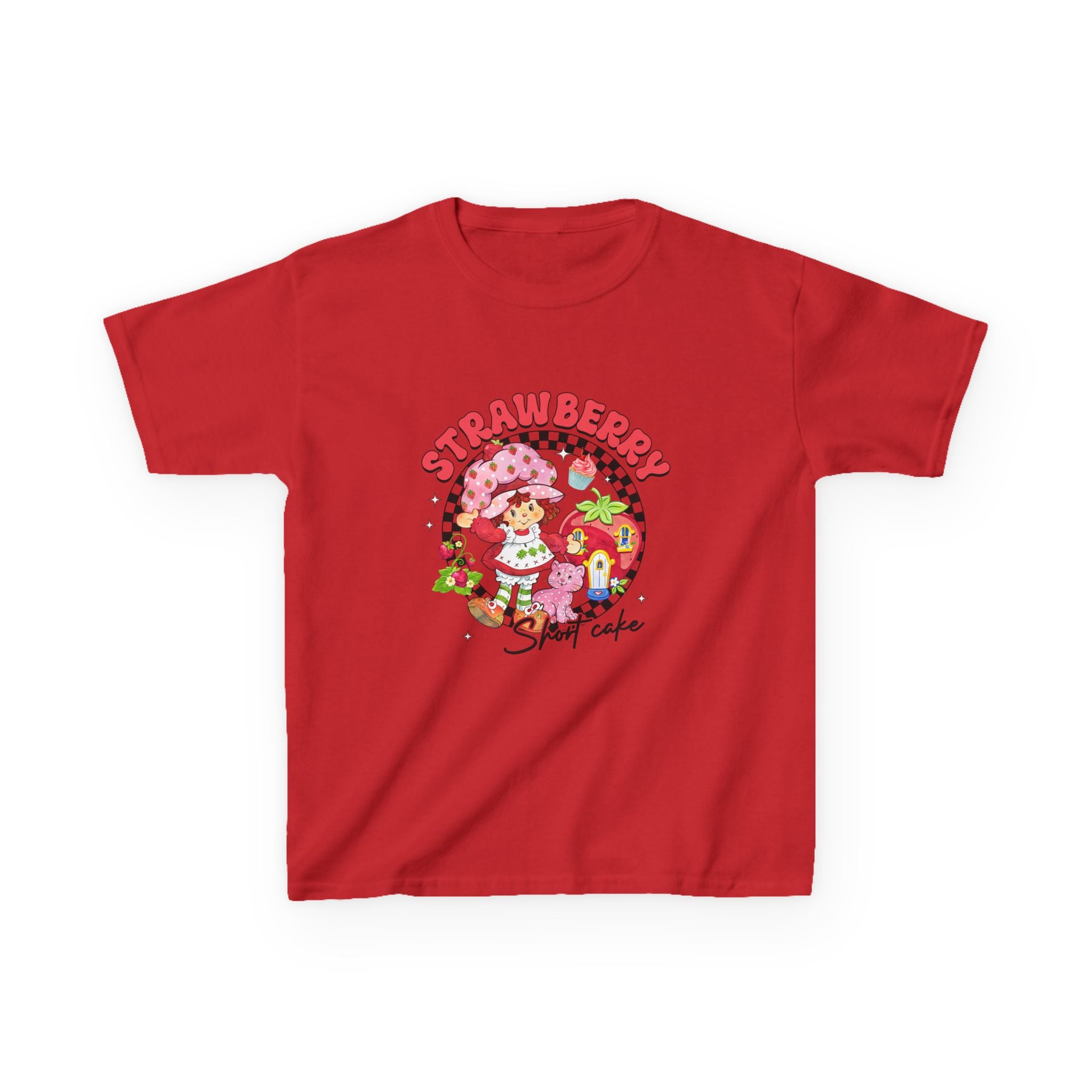 Kids Tee — Cute Strawberry Shortcake Vintage Cartoon Graphic