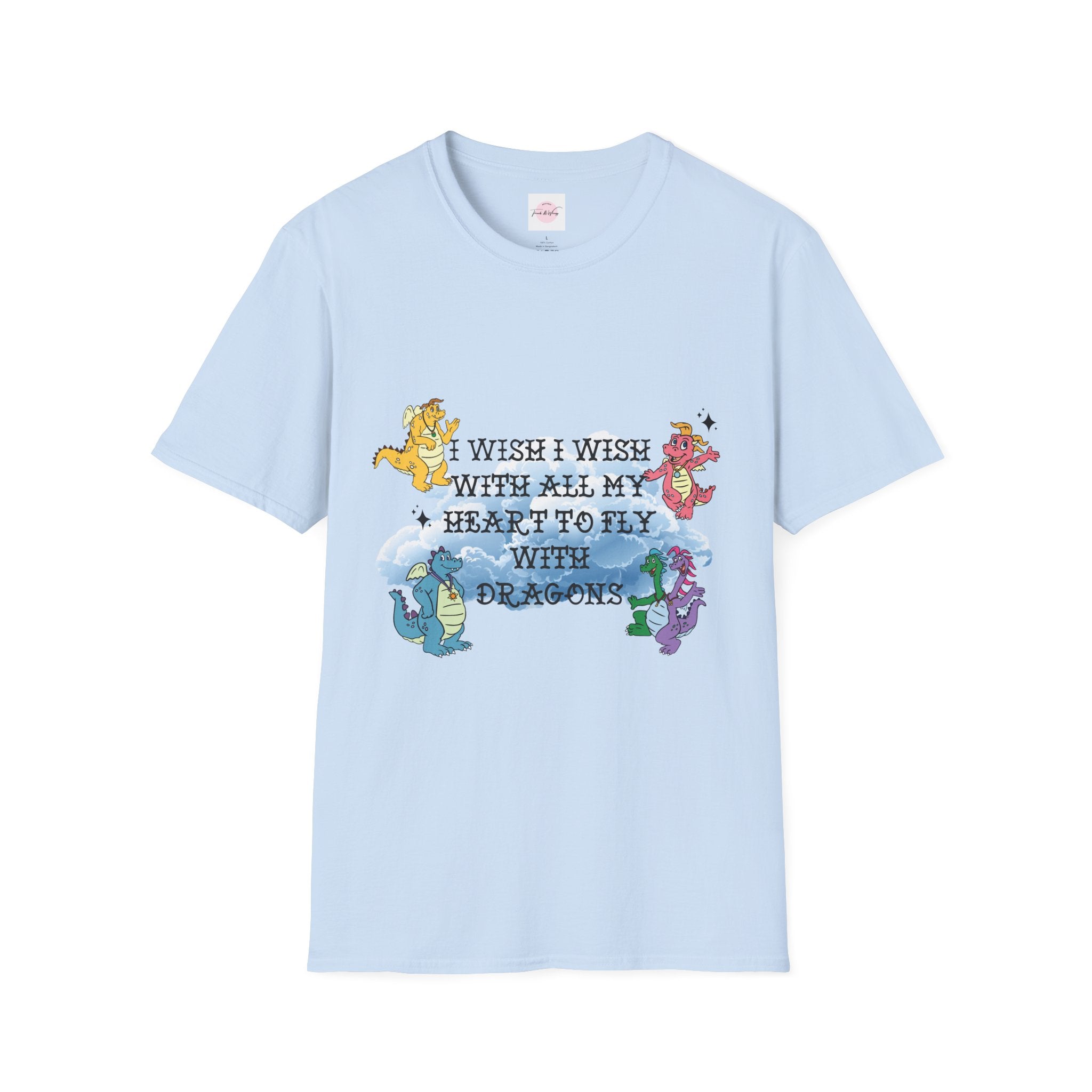 Dragon Friends T-Shirt — "I Wish I Wish With All My Heart To Fly With Dragons" Cute Fantasy Tee