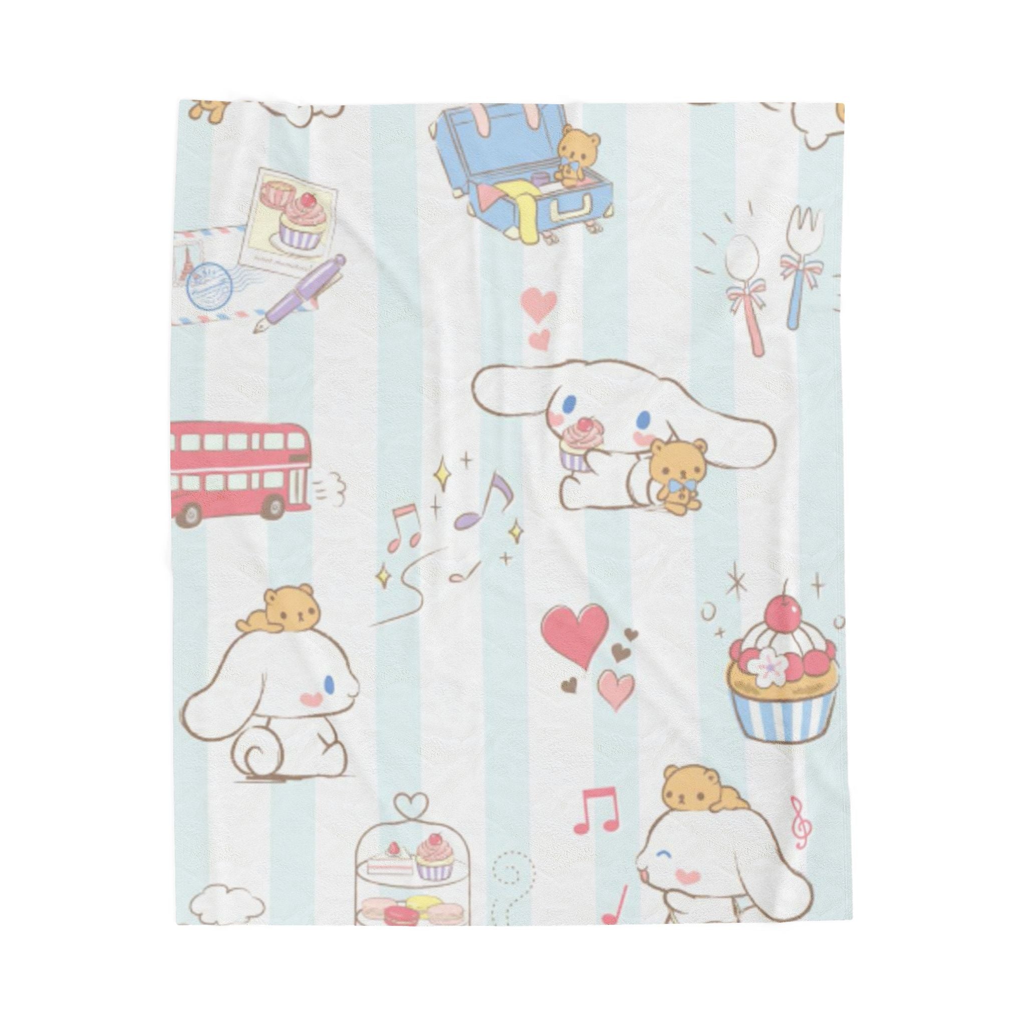 Cinnamoroll Velveteen Plush Blanket – Cute Pastel Character Throw for Kids & Fans