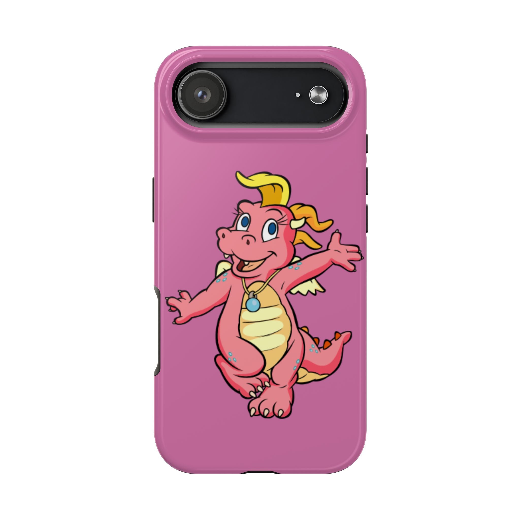 Pink Dragon Tough Phone Case — Cute Cartoon Dragon Protective Phone Case