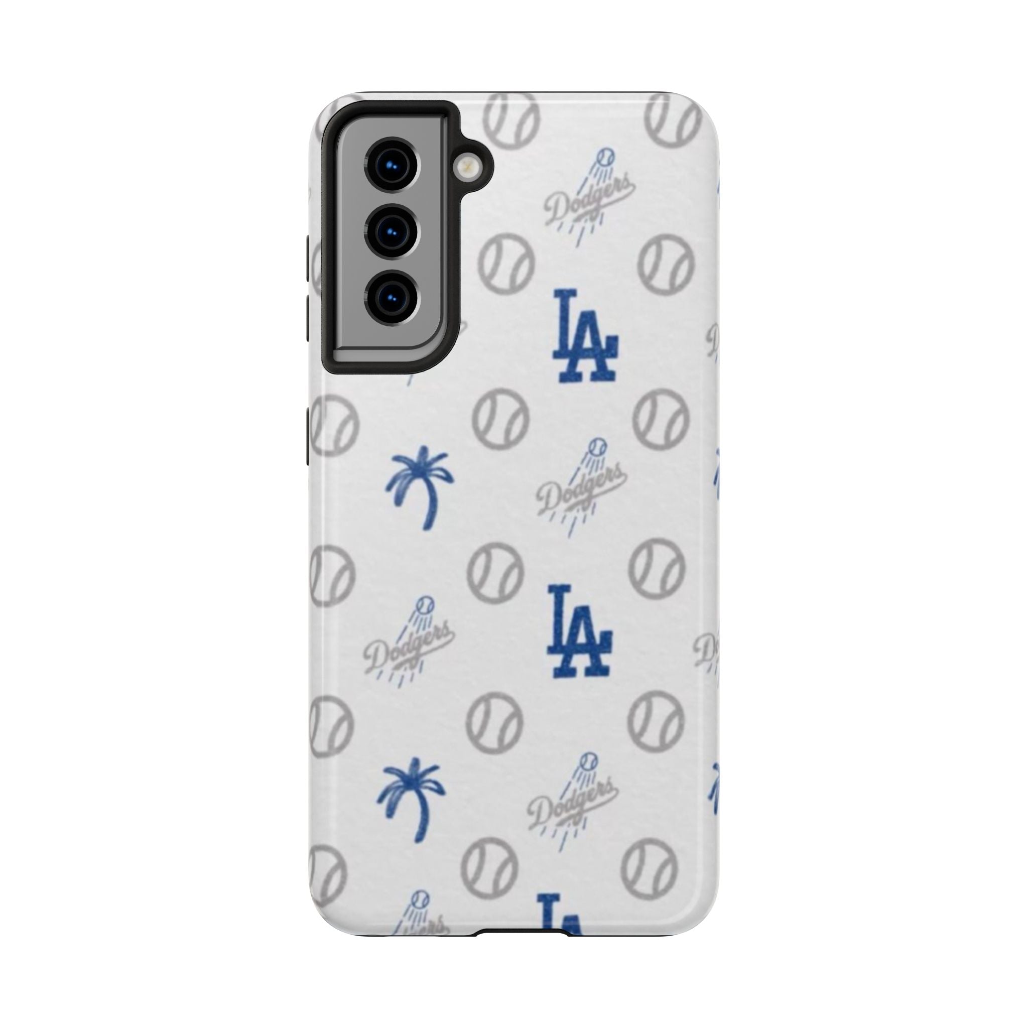 LA Dodgers Pattern Tough Phone Case — Baseball Palm Tree Logo Design