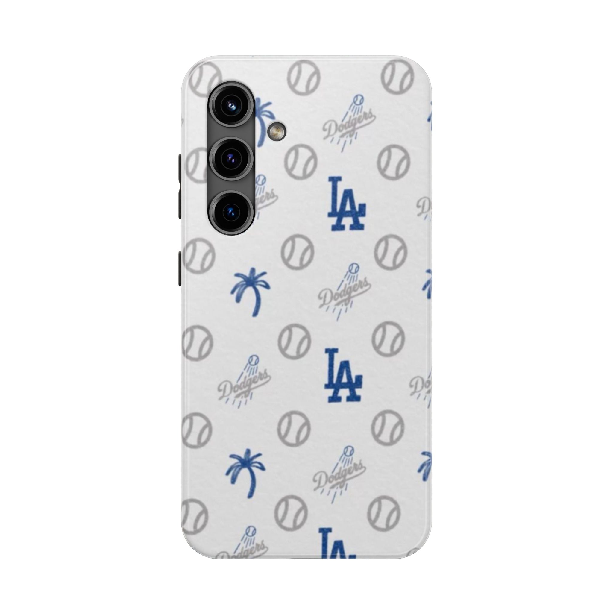 LA Dodgers Pattern Tough Phone Case — Baseball Palm Tree Logo Design