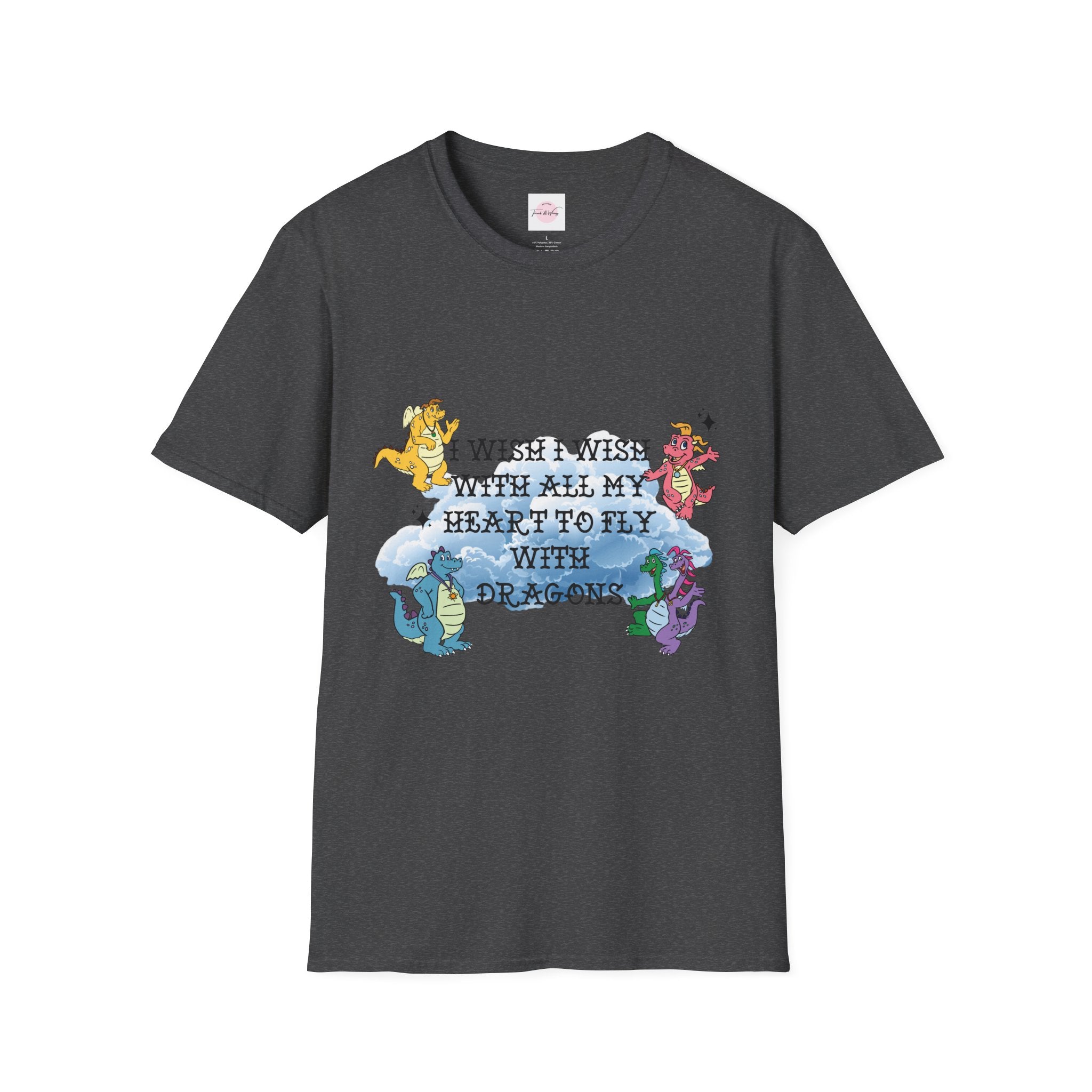Dragon Friends T-Shirt — "I Wish I Wish With All My Heart To Fly With Dragons" Cute Fantasy Tee