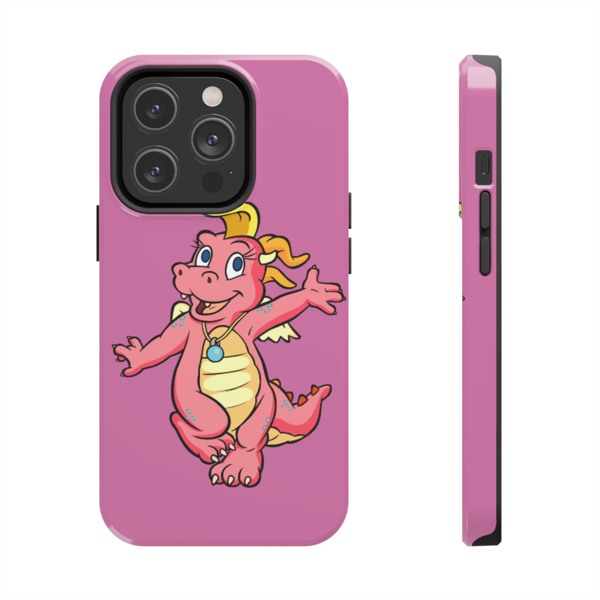 Pink Dragon Tough Phone Case — Cute Cartoon Dragon Protective Phone Case