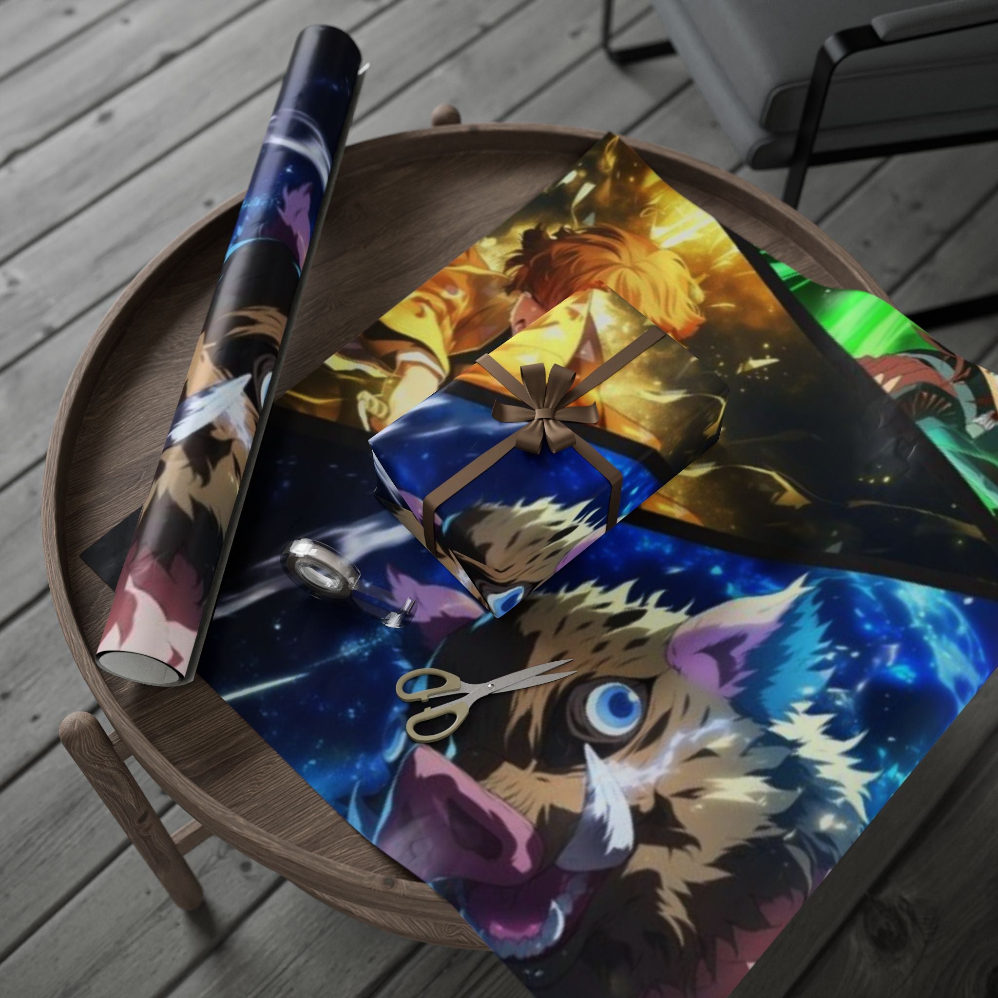 Anime Heroes Wrapping Paper Roll – Colorful Character Gift Wrap