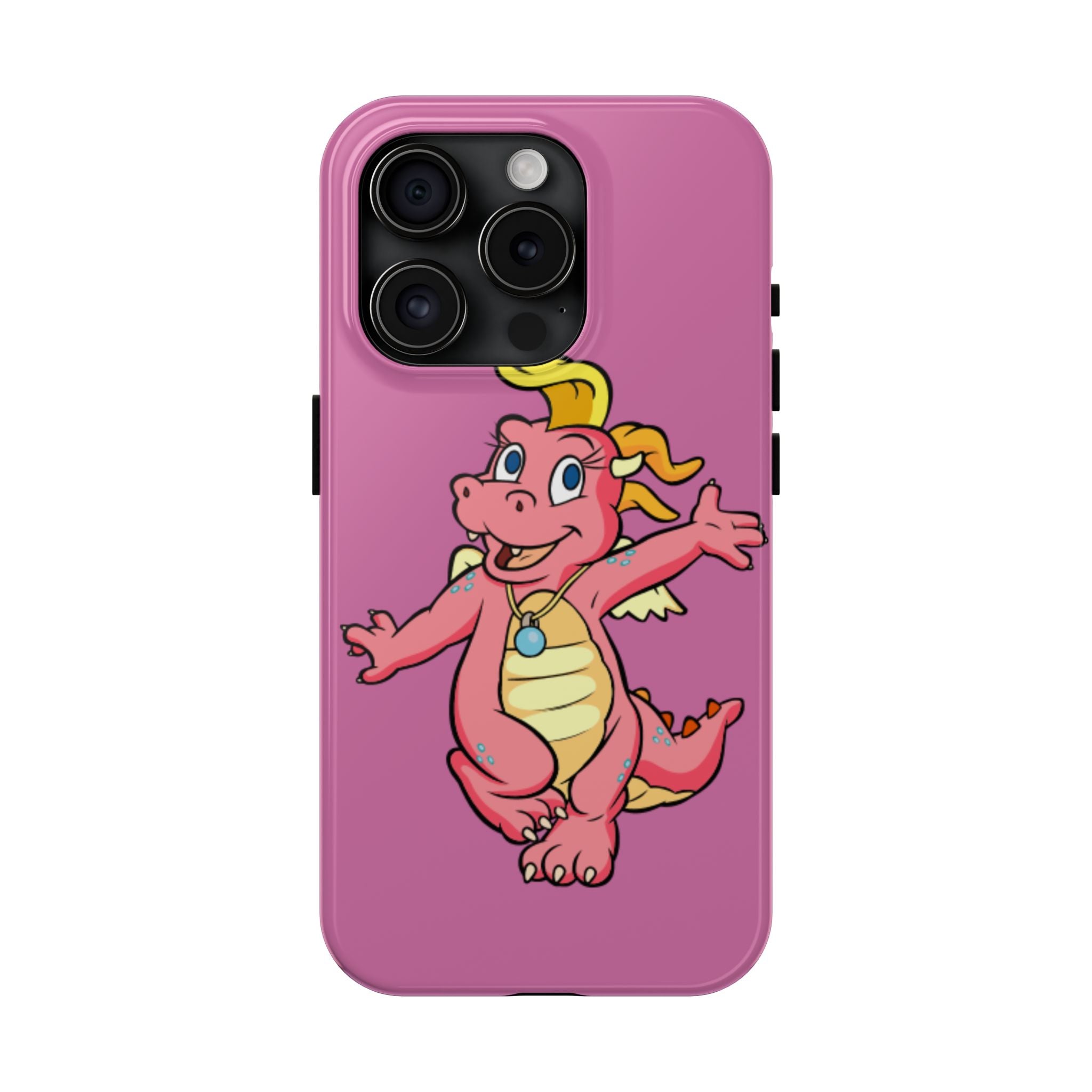 Pink Dragon Tough Phone Case — Cute Cartoon Dragon Protective Phone Case