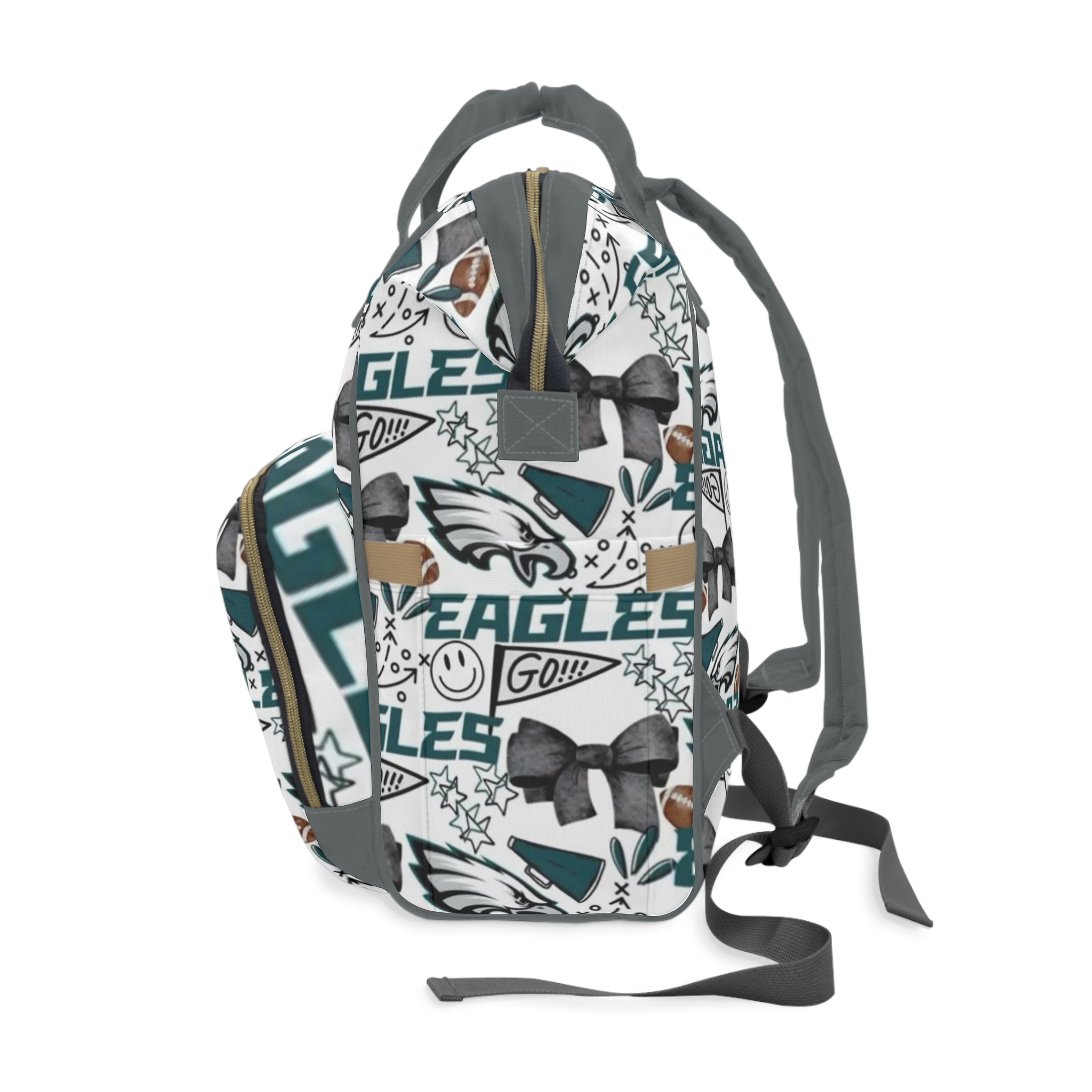 Eagles Pattern Diaper Backpack – Multifunctional Baby Bag for Game Days & Everyday Use