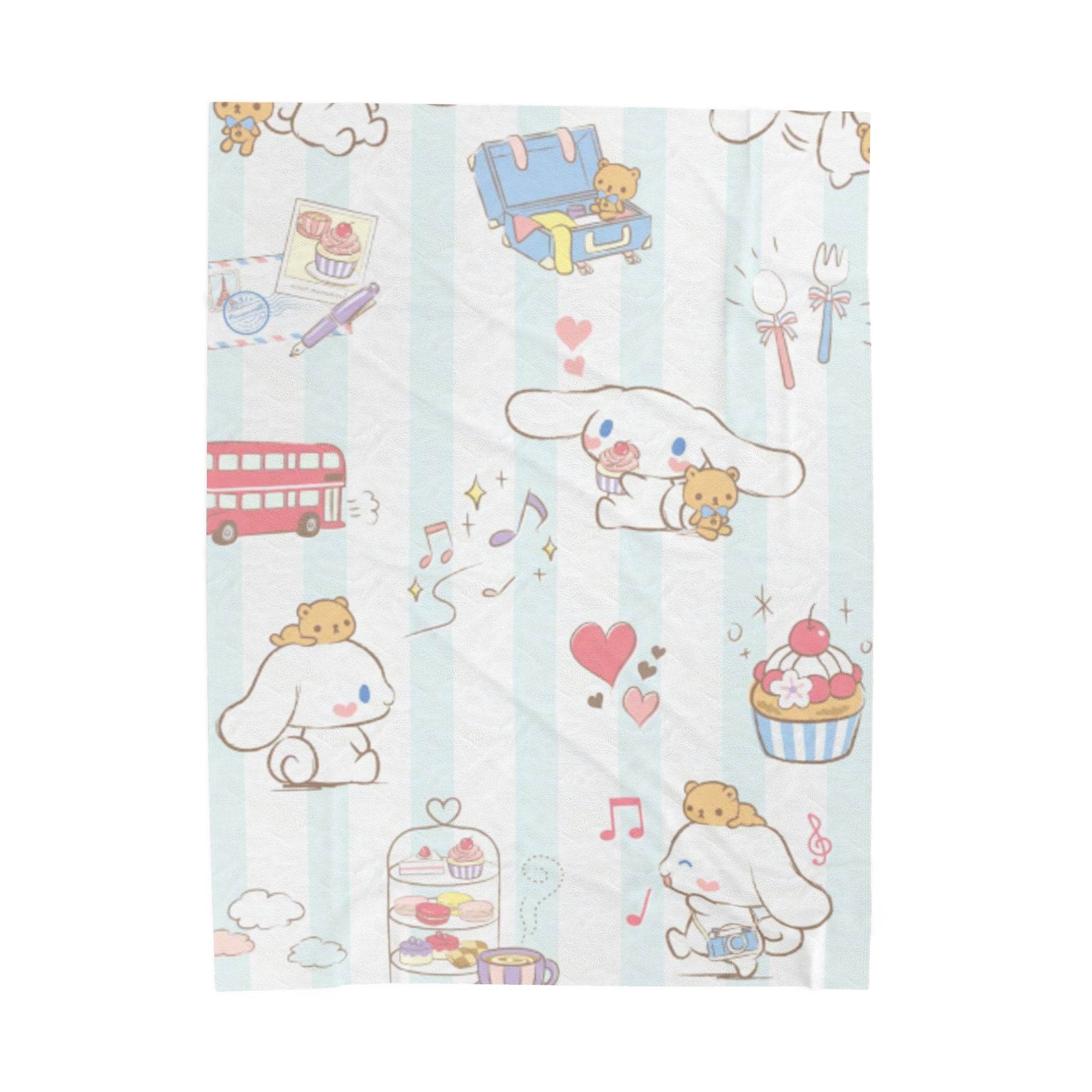 Cinnamoroll Velveteen Plush Blanket – Cute Pastel Character Throw for Kids & Fans