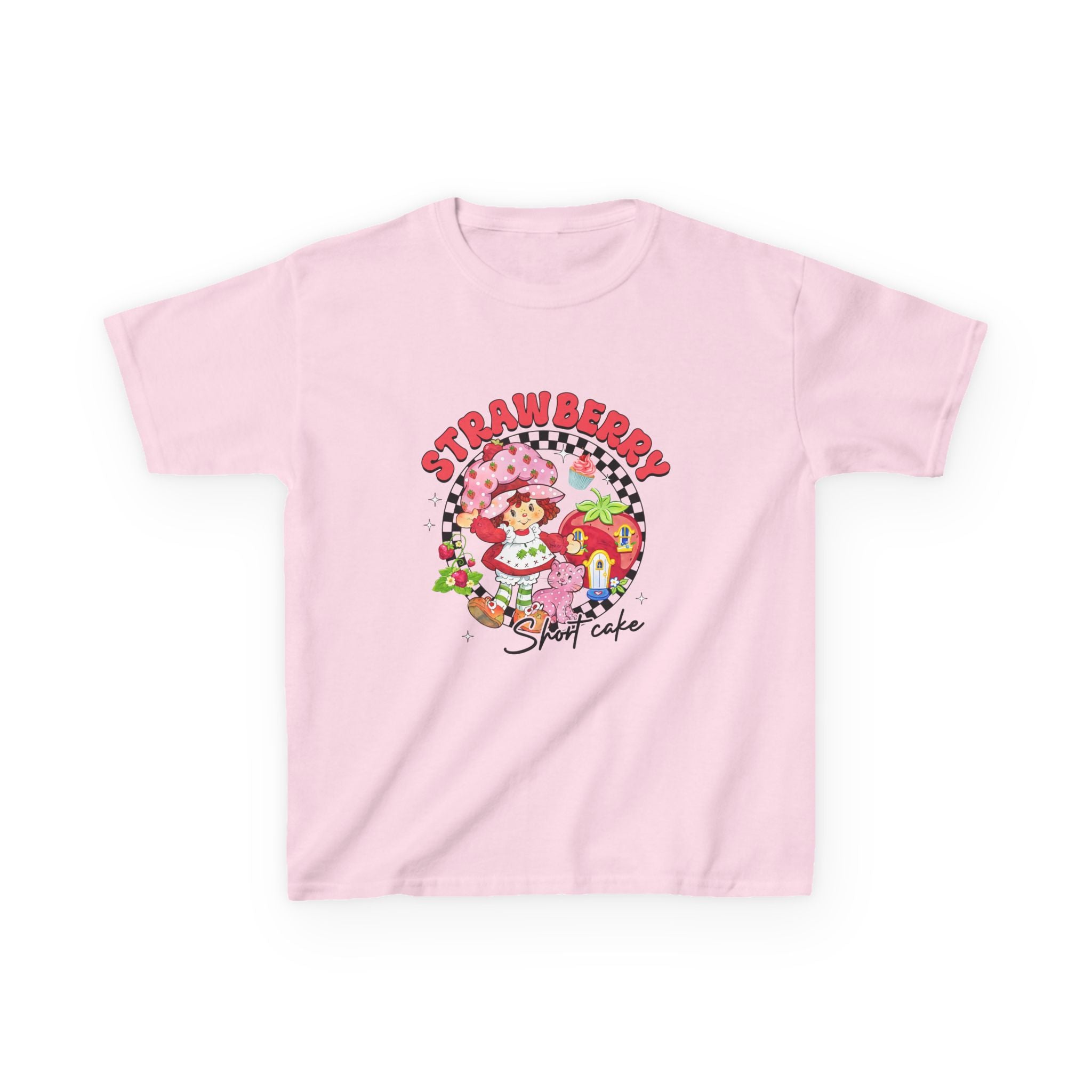 Kids Tee — Cute Strawberry Shortcake Vintage Cartoon Graphic