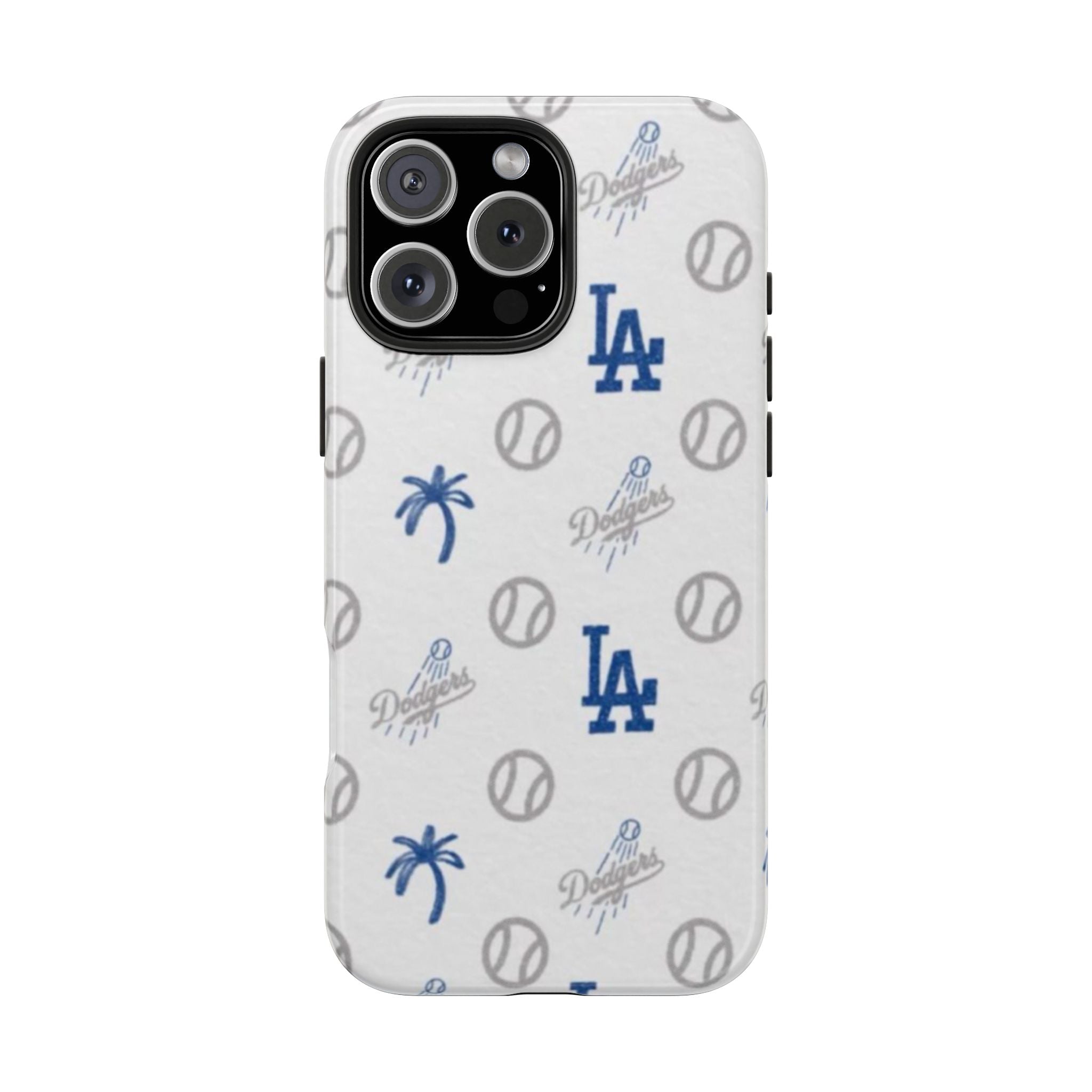 LA Dodgers Pattern Tough Phone Case — Baseball Palm Tree Logo Design