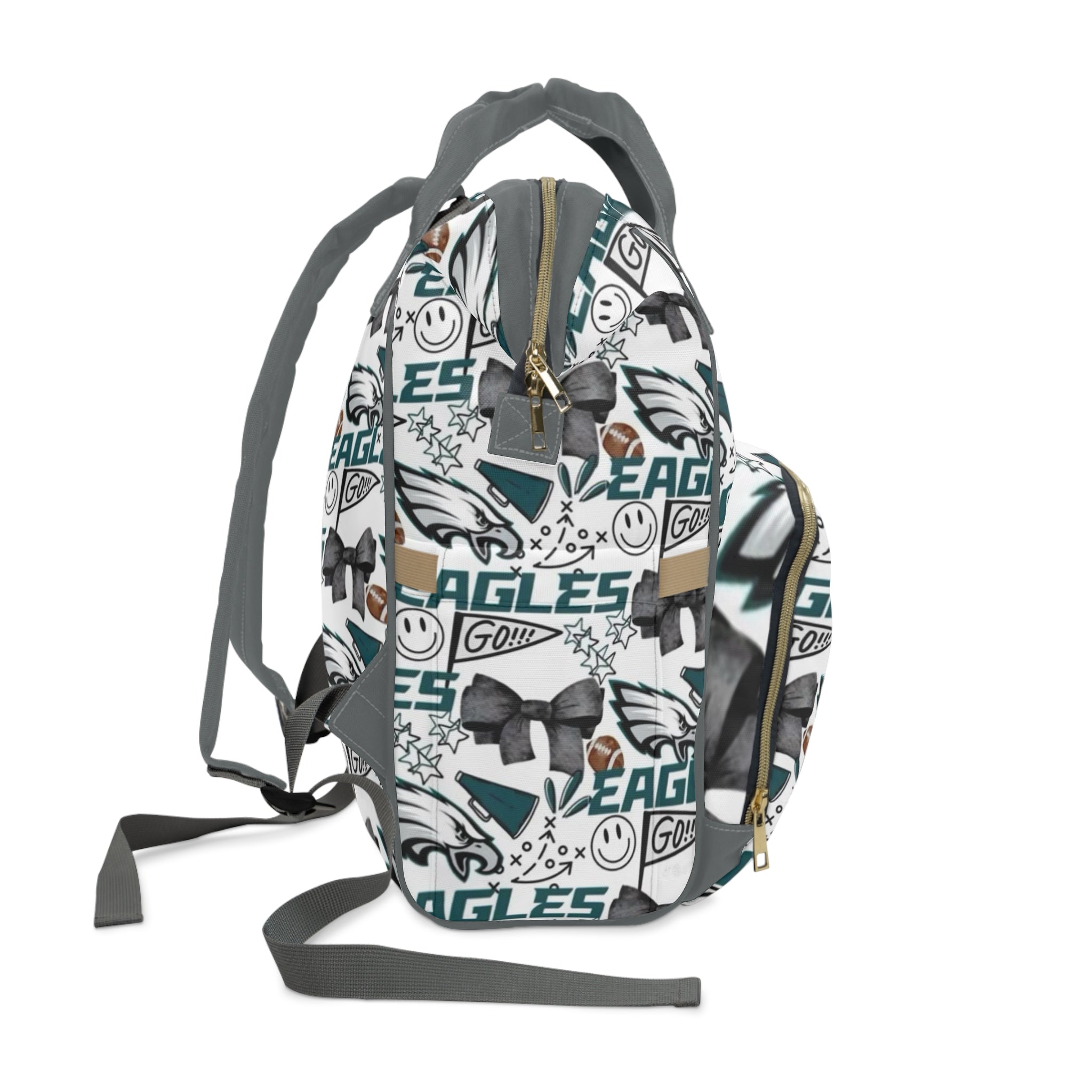 Eagles Pattern Diaper Backpack – Multifunctional Baby Bag for Game Days & Everyday Use