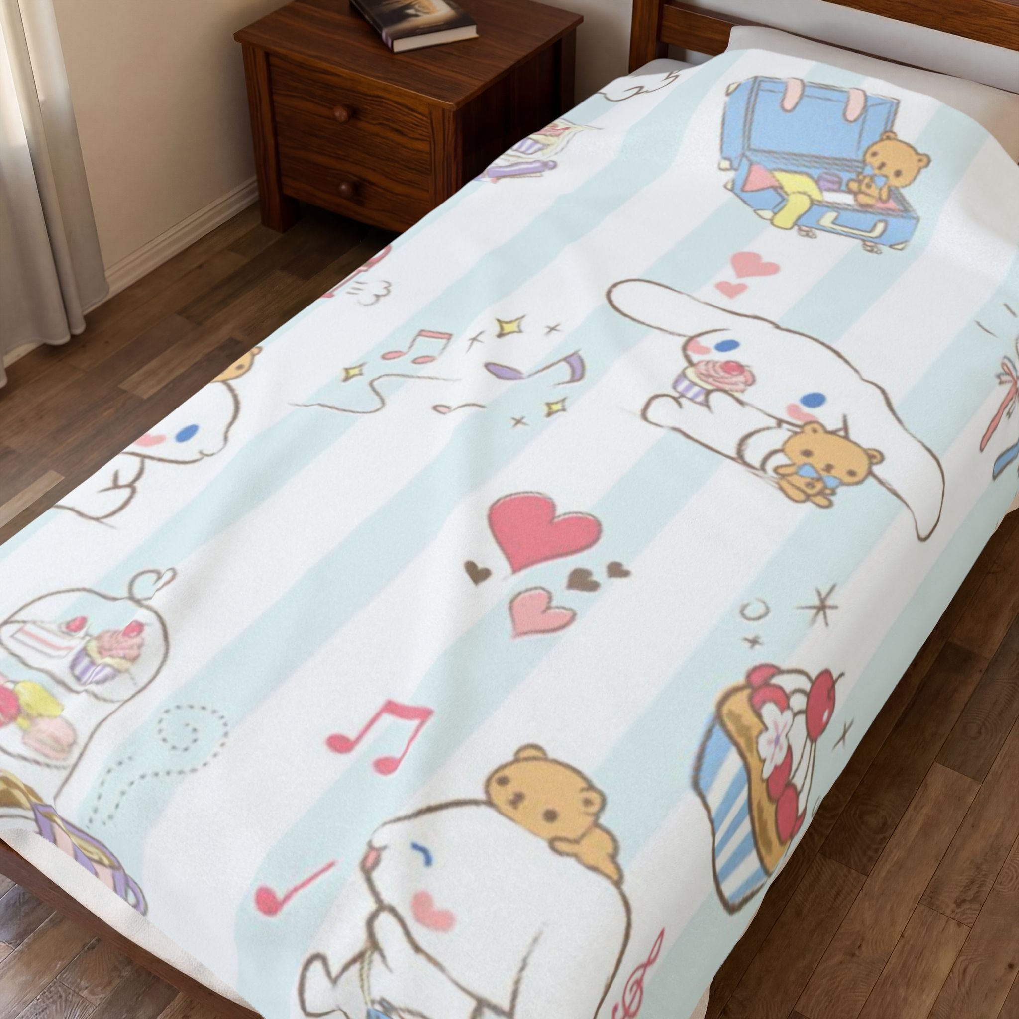 Cinnamoroll Velveteen Plush Blanket – Cute Pastel Character Throw for Kids & Fans