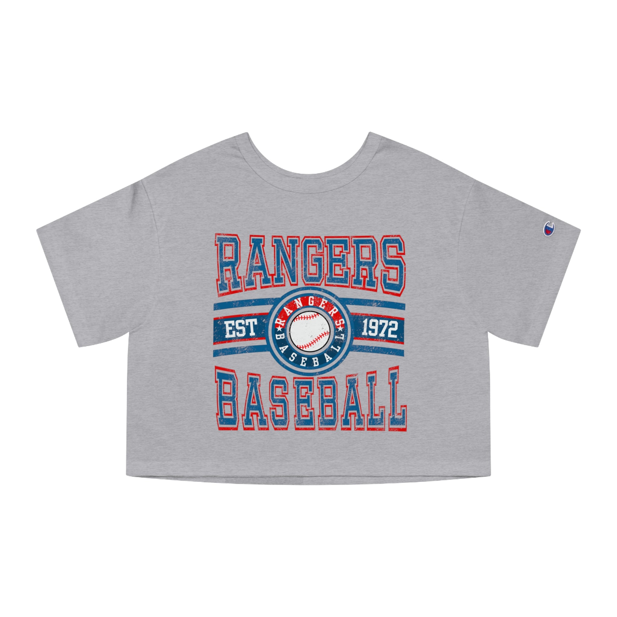 Rangers Baseball Cropped Tee — Vintage Est. 1972 Women’s Baseball Shirt