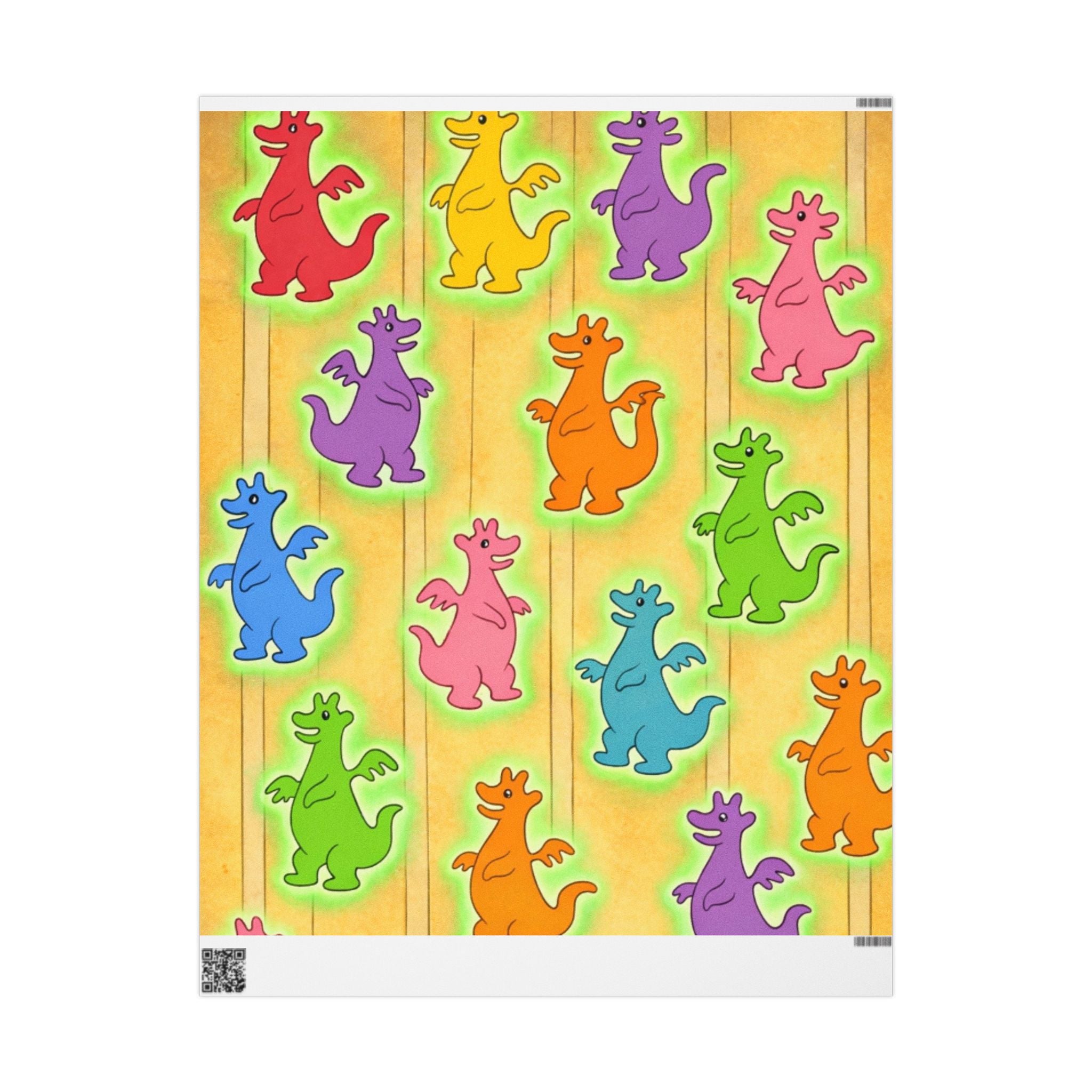 Colorful Dancing Dragons Gift Wrap