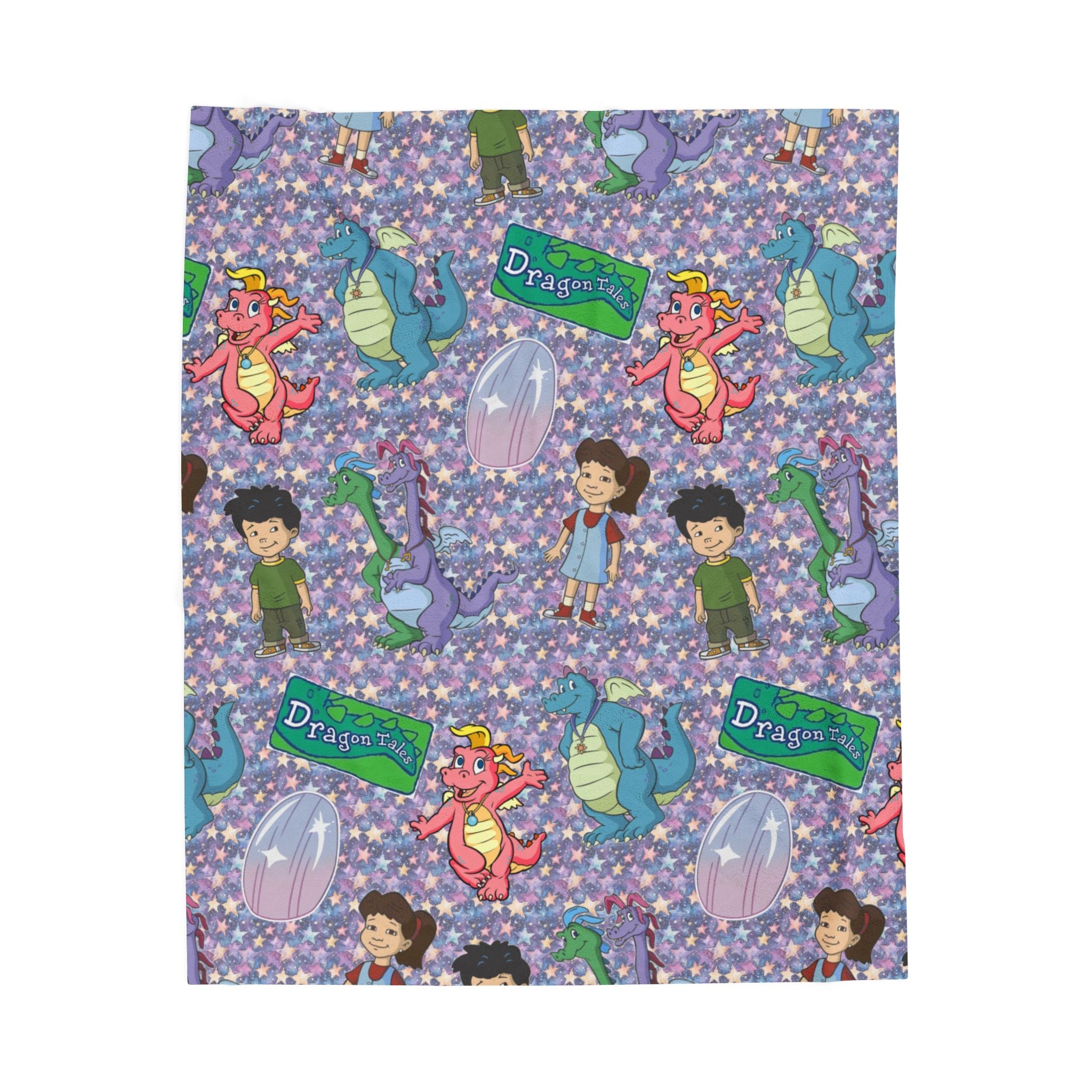 Dragon Friends Velveteen Plush Blanket – Cozy Kids Fantasy Throw