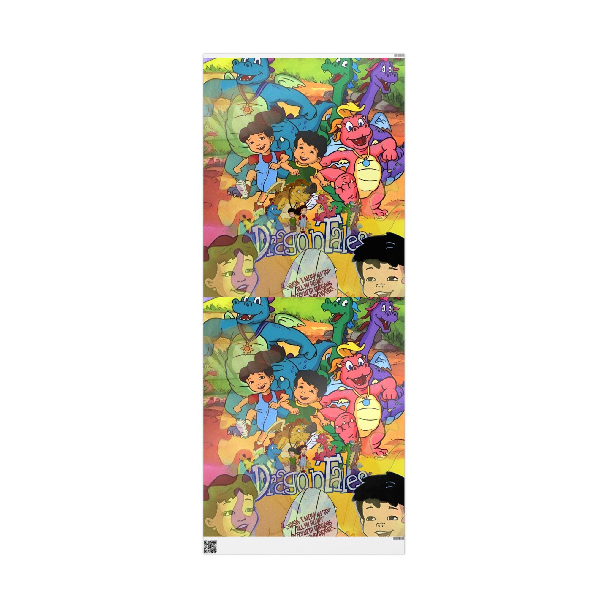 Retro Dragon Tales Gift Wrap — Colorful Vintage Beach Wrapping Paper