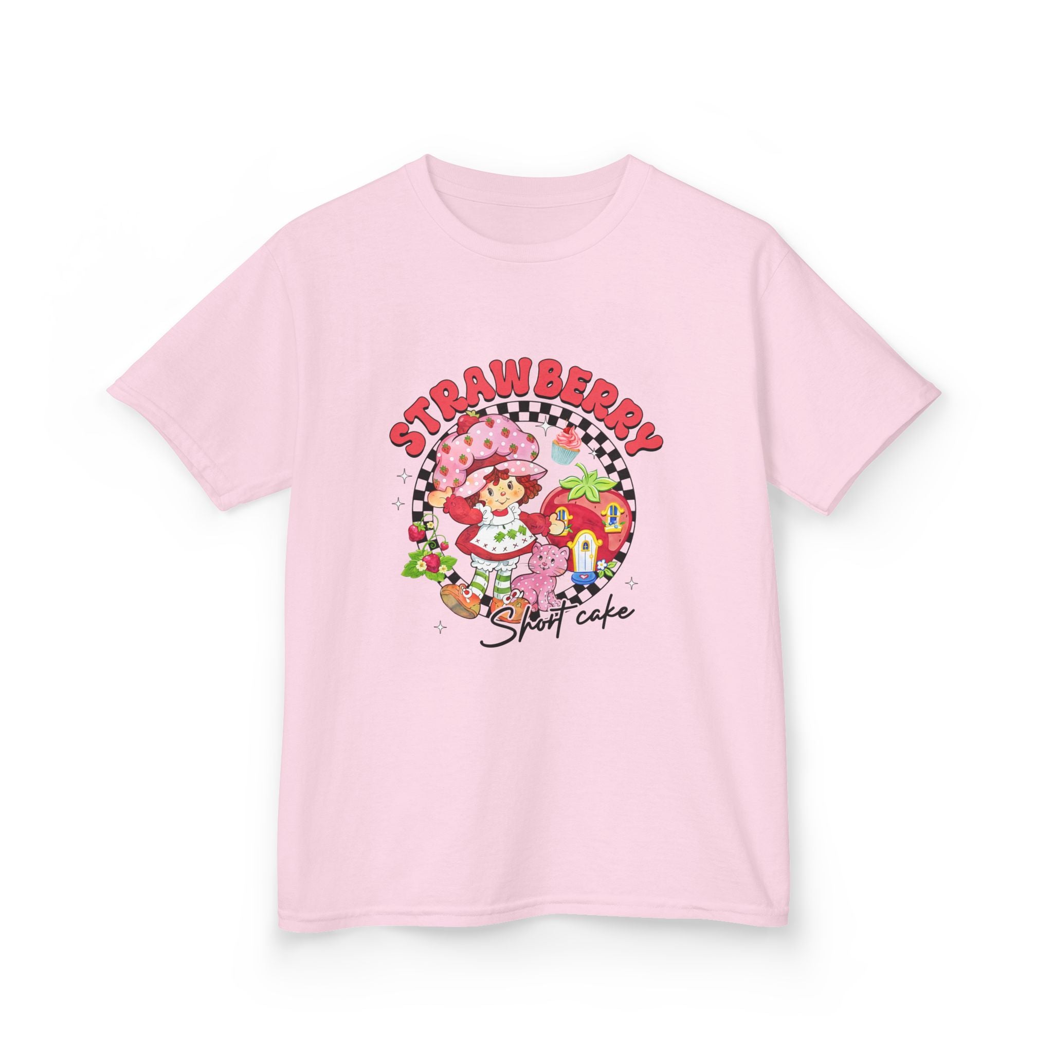 Kids Tee — Cute Strawberry Shortcake Vintage Cartoon Graphic